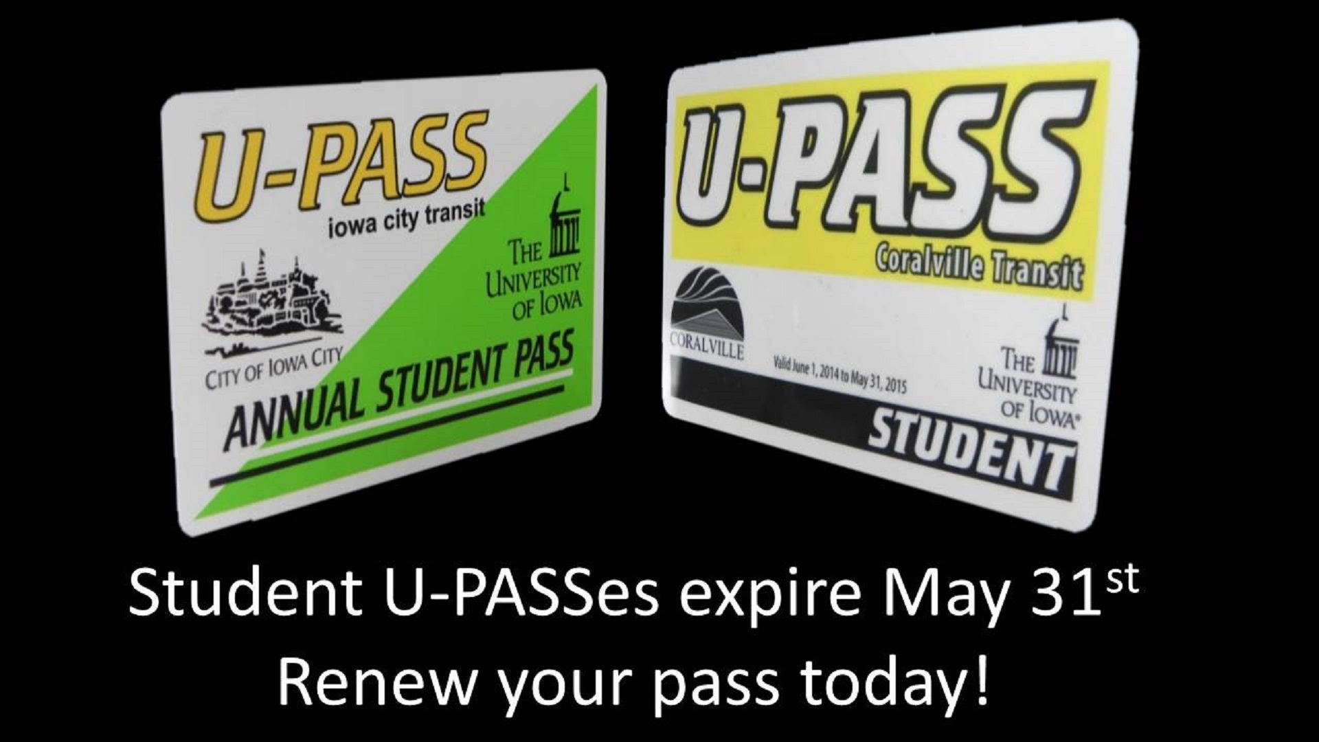 Student U-passes expire May 31st