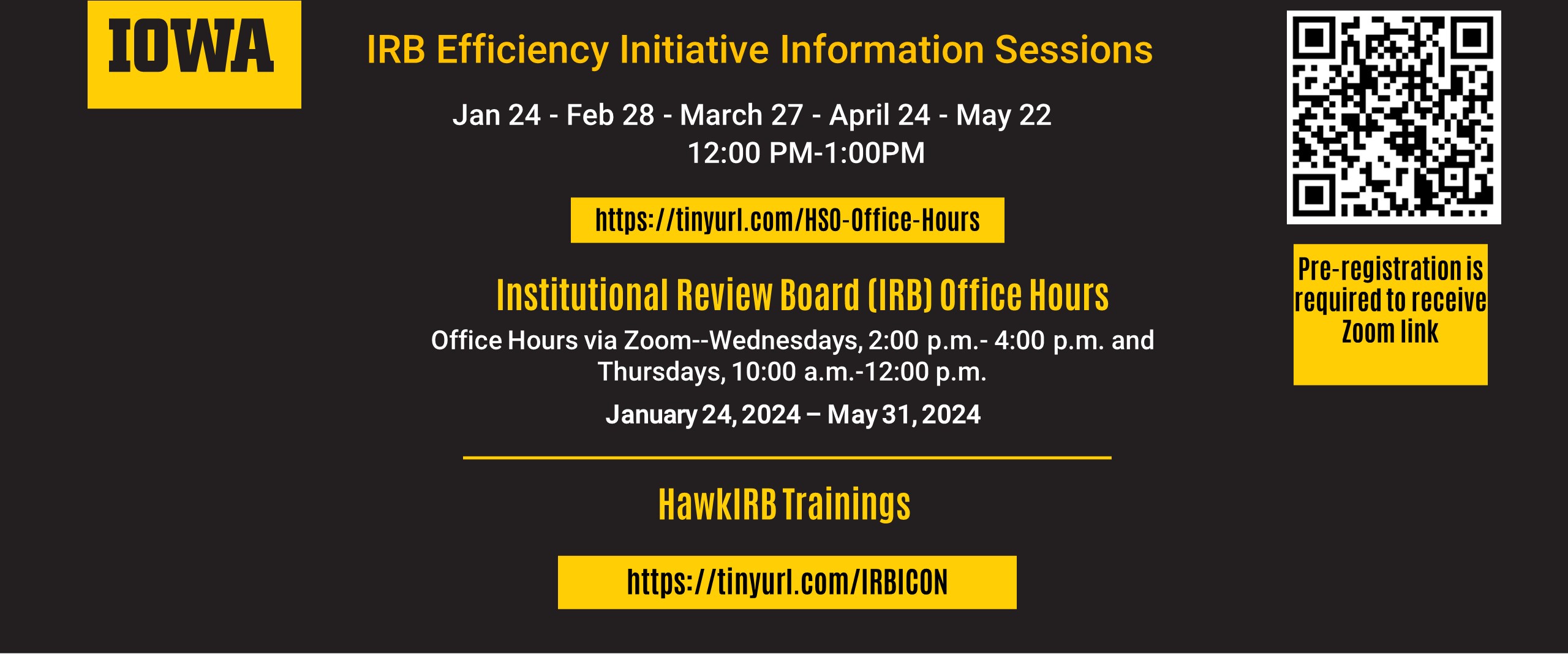 IRB Efficiency Initiative Information Sessions 