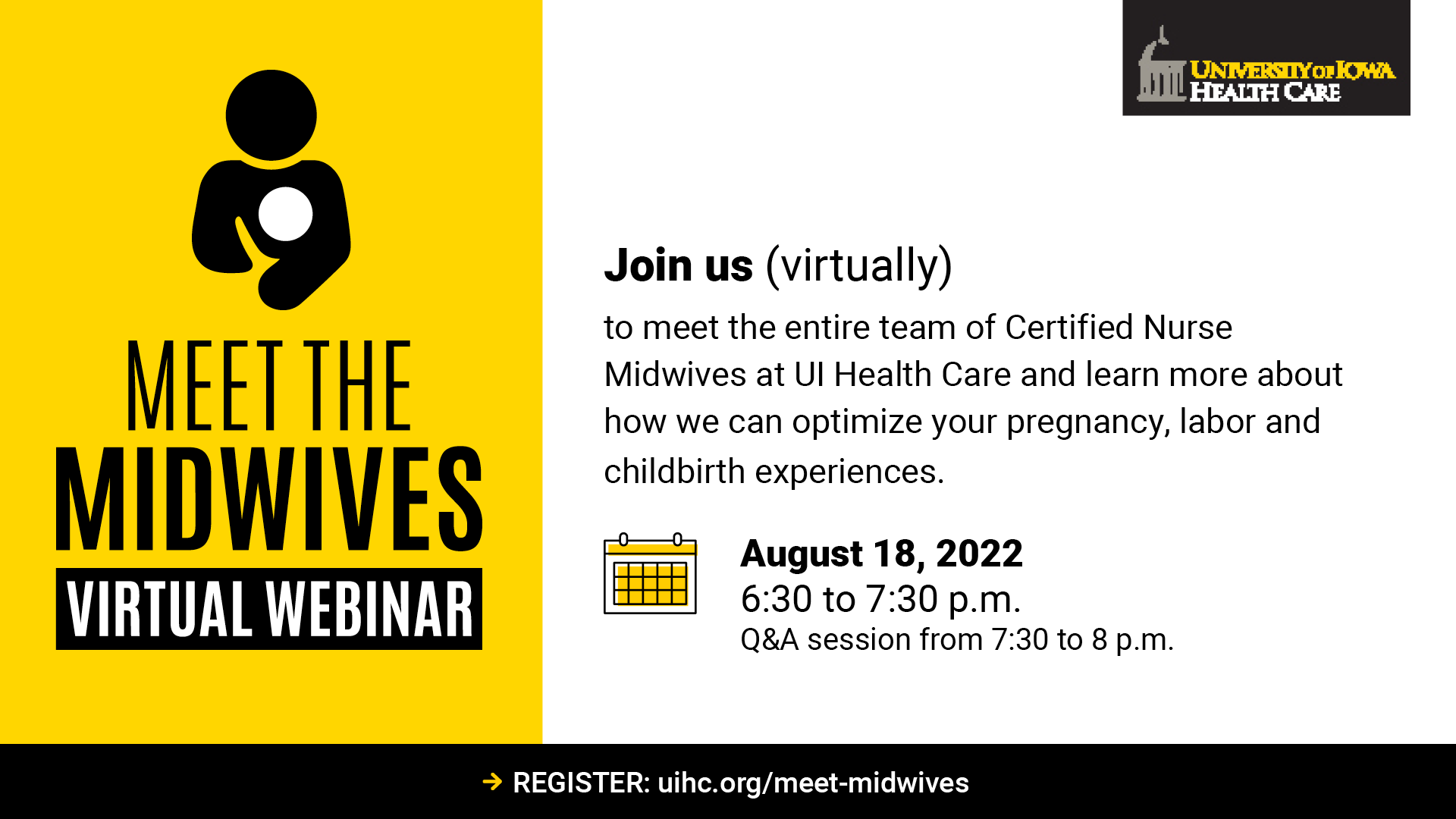 08-18 UWH 210617 Digital Screen; Midwives Virtual Webinar 08-18-22