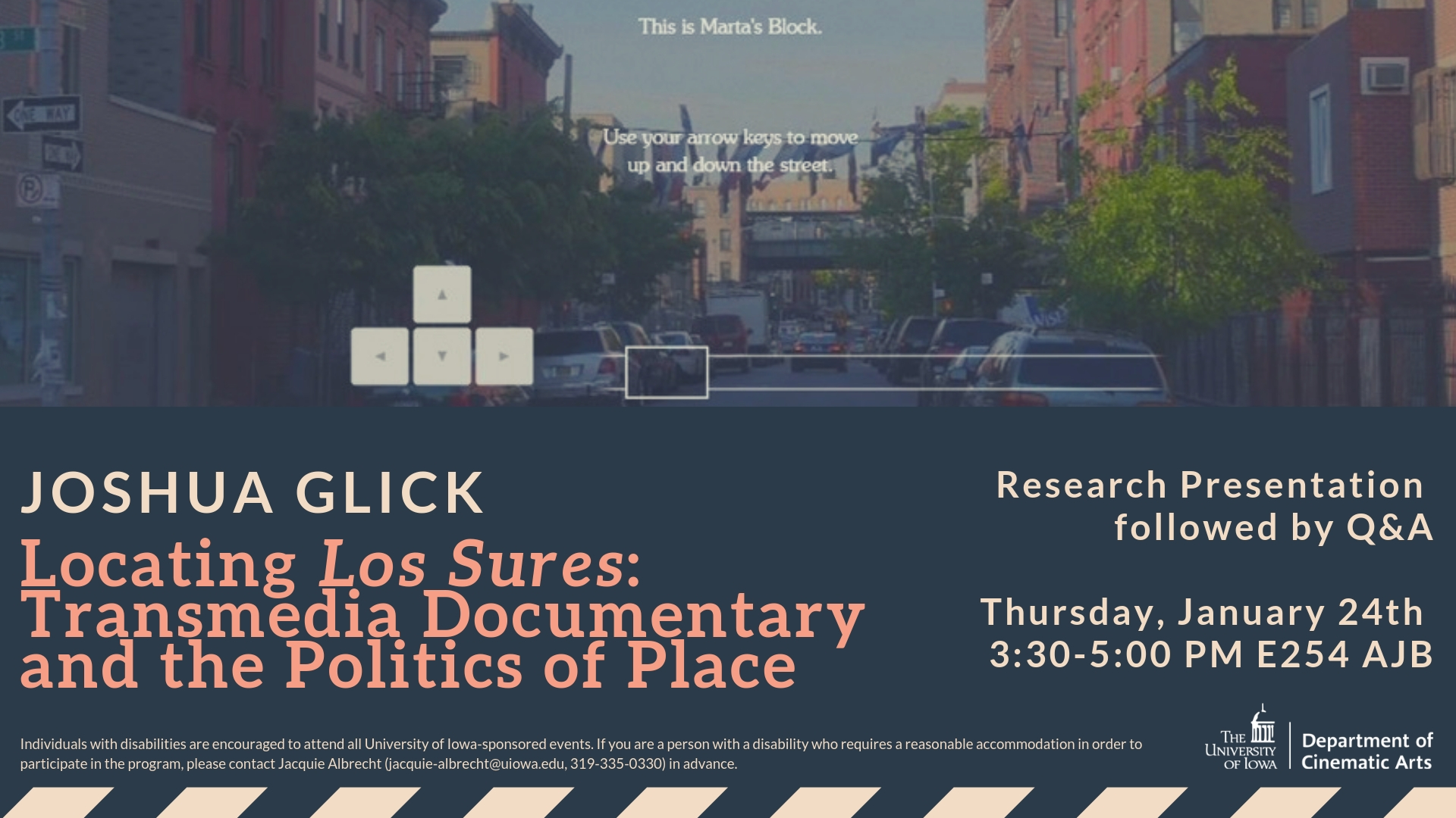 Joshua Glick - Locating Los Sures: Transmedia Documentary and the Politics of Place - Research Presentation   followed by Q&A    Thursday, January 24th   3:30-5:00 PM E254 AJB