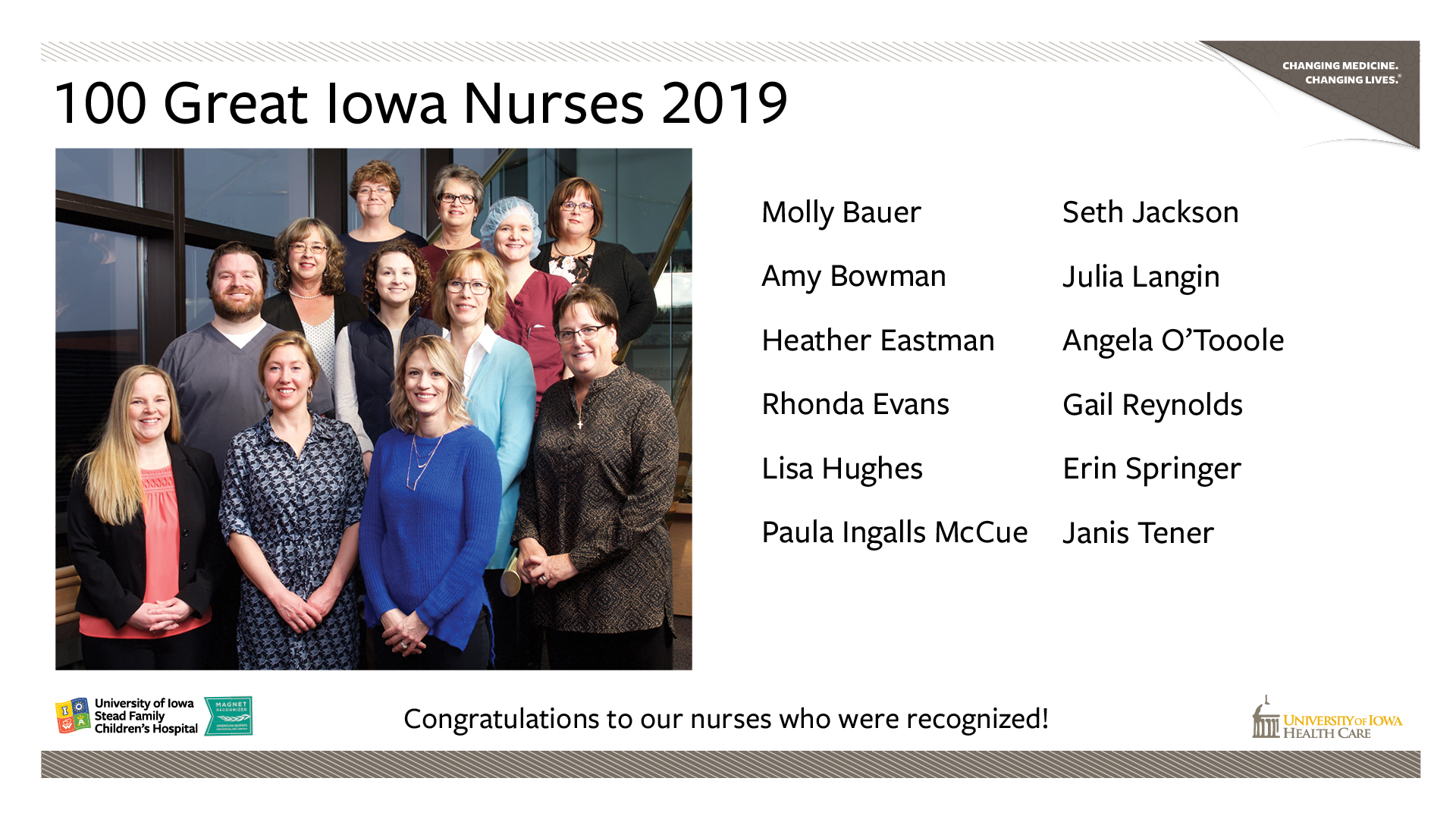 2019 100 Great Nurses Group