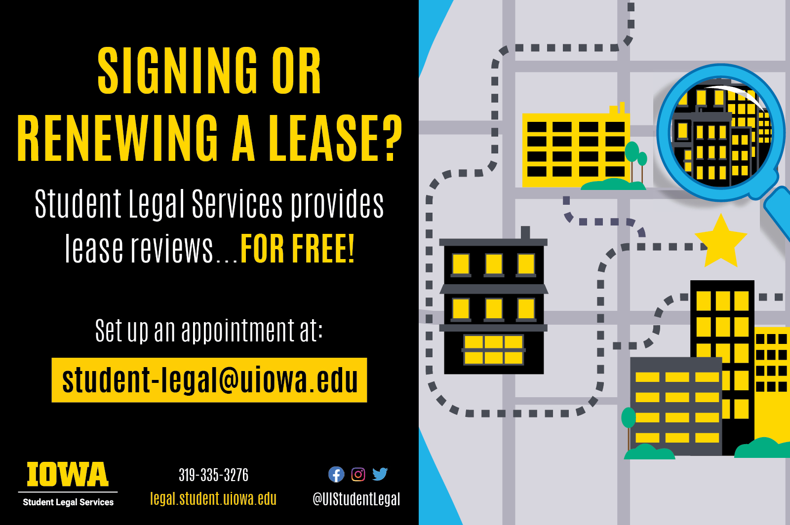 Signing or Renewing a lease? student legal services provides lease reviews FOR FREE!