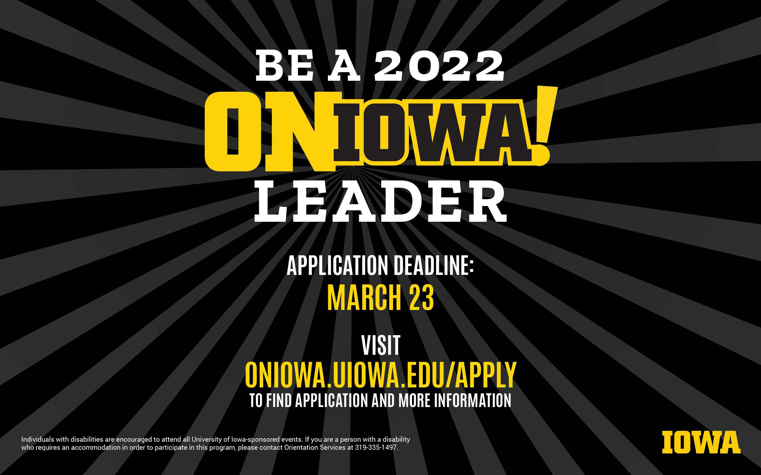 OnIowa Leader membership deadline – March 23