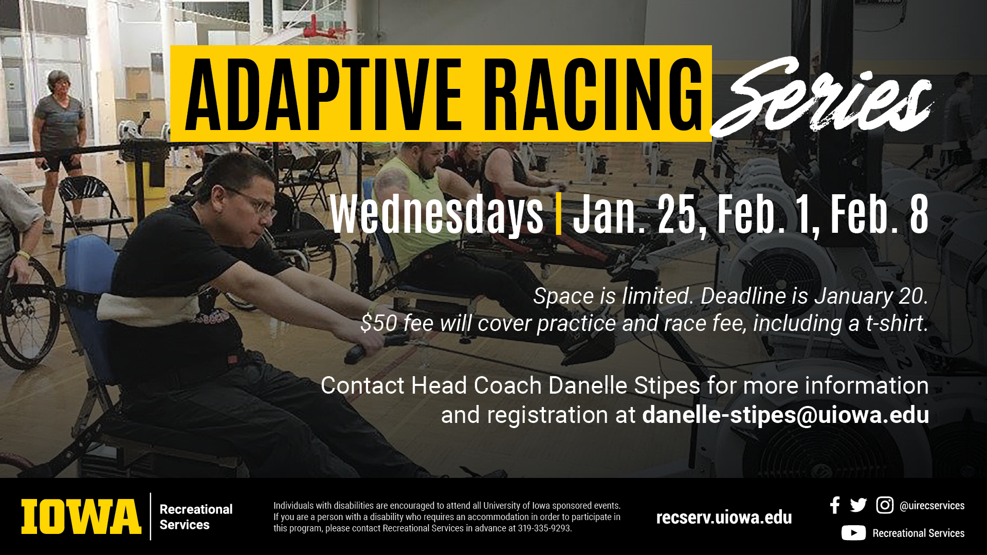 Adaptive Racing Series Wednesdays Jan 25, Feb 1, Feb 8