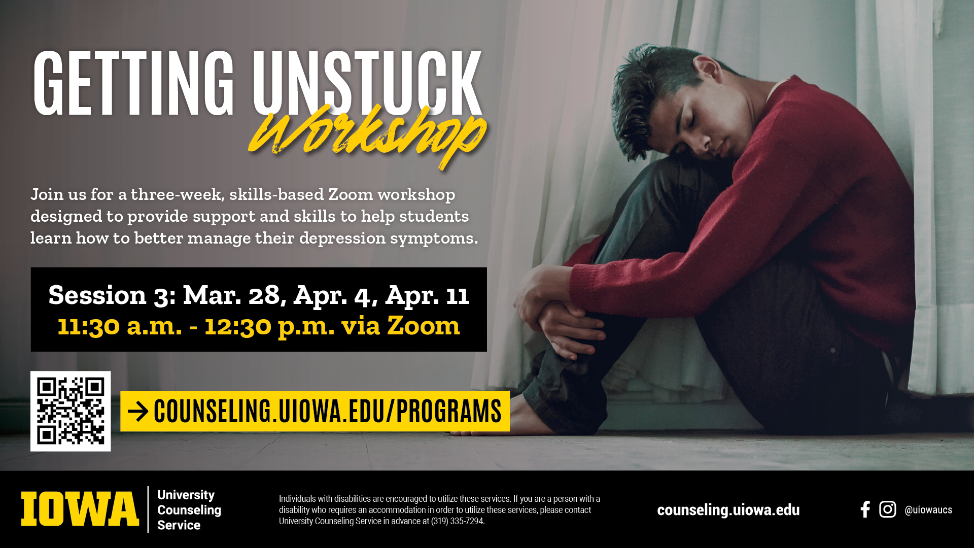 Getting Unstuck Workshop Session 3: March 28, April 4, April 11, 11:30am-12:30pm via zoom