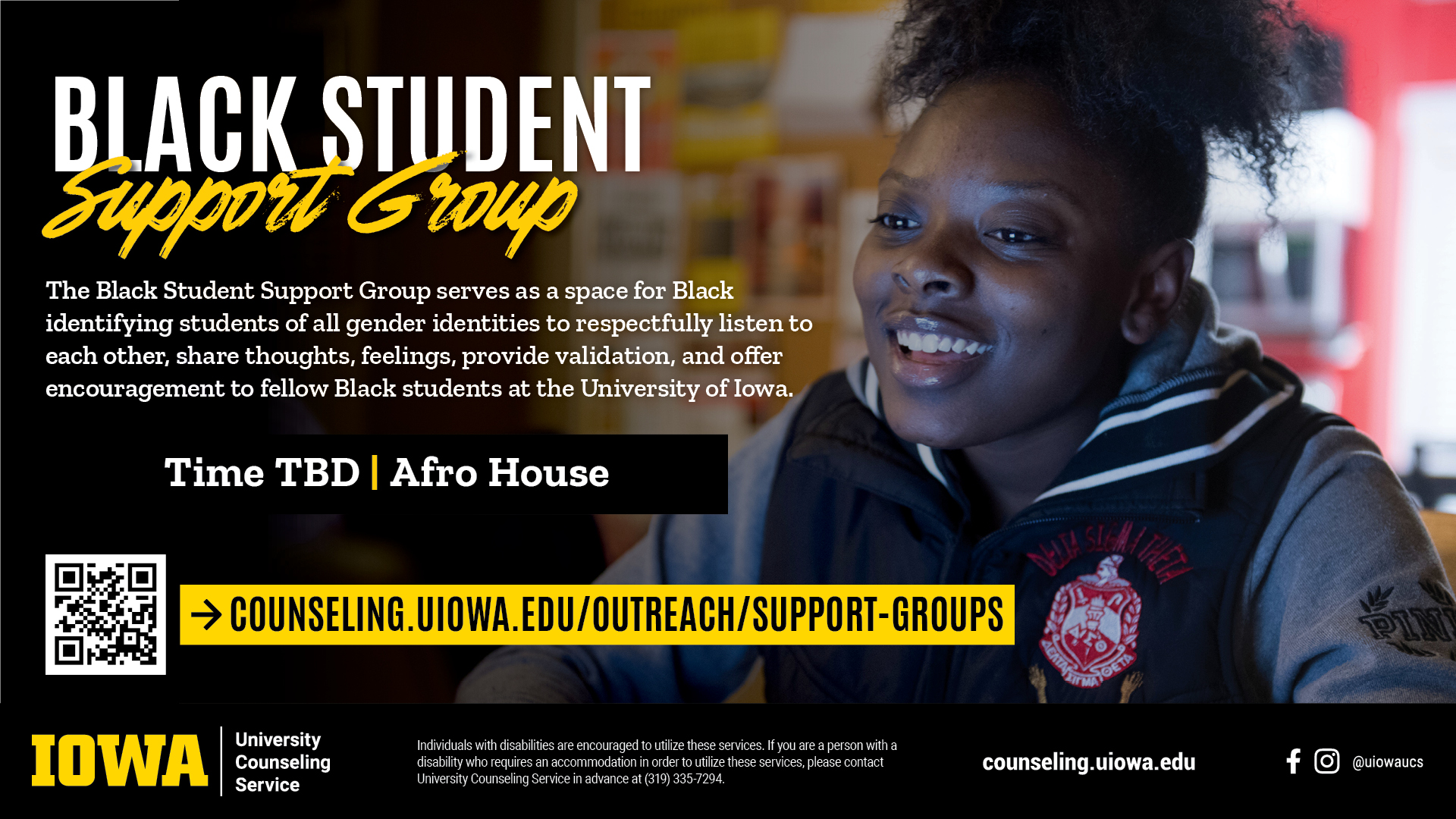 Black Student SUpport Group at the Afro House counseling.uiowa.edu/outreach-support-groups