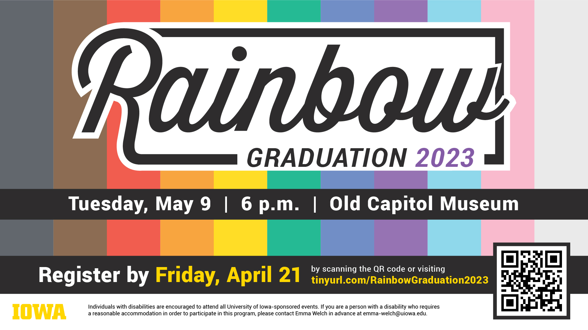Rainbow graduation. Register by 4/21