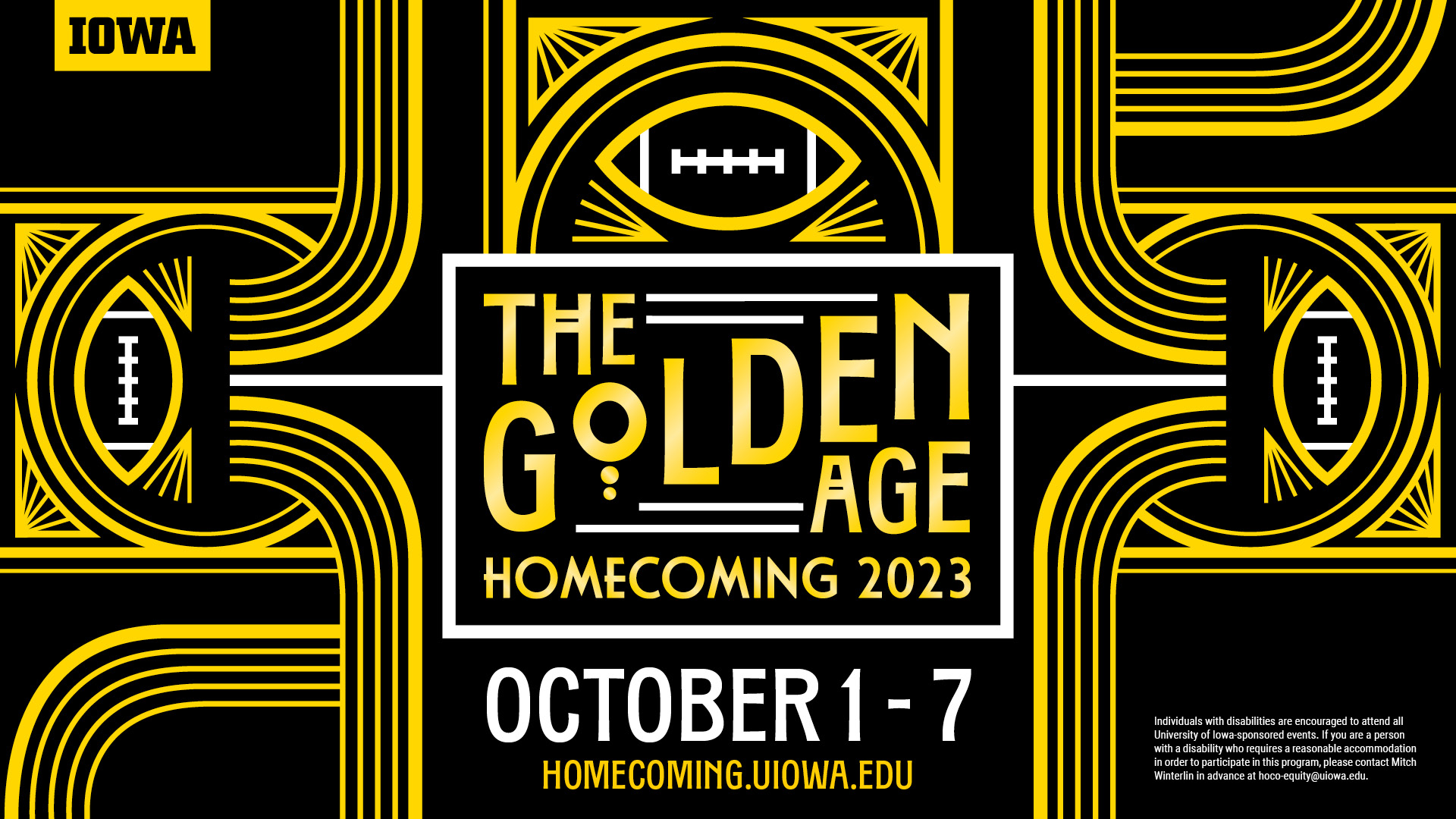The Golden Age Homecoming 2023 October 1-7 Homecoming.uiowa.edu