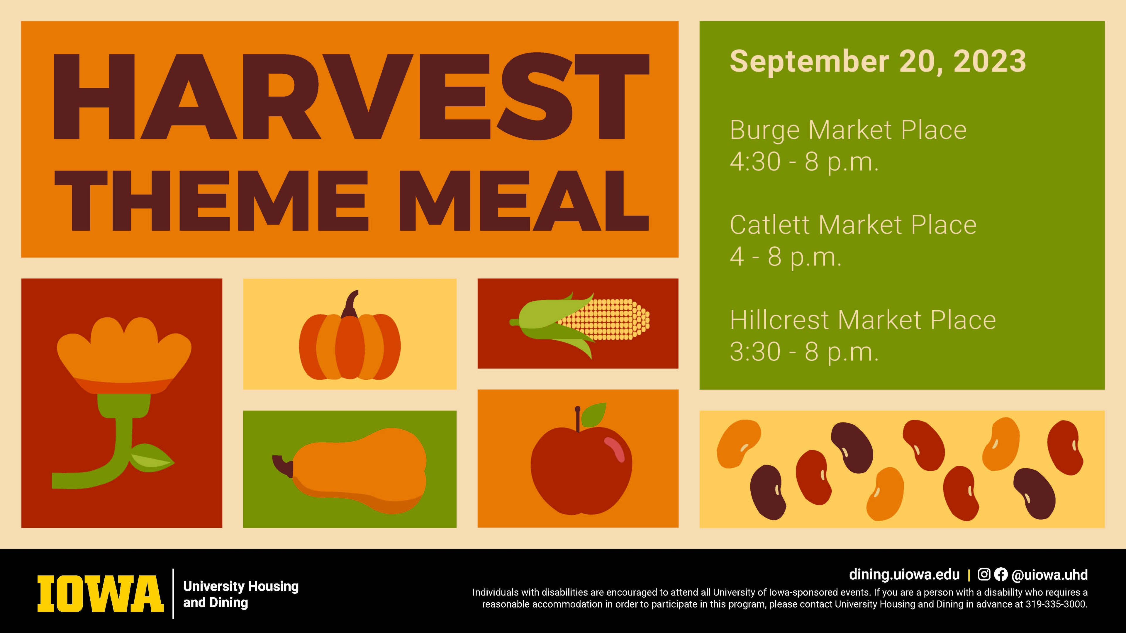 Harvest Theme Meal 9/20/2023