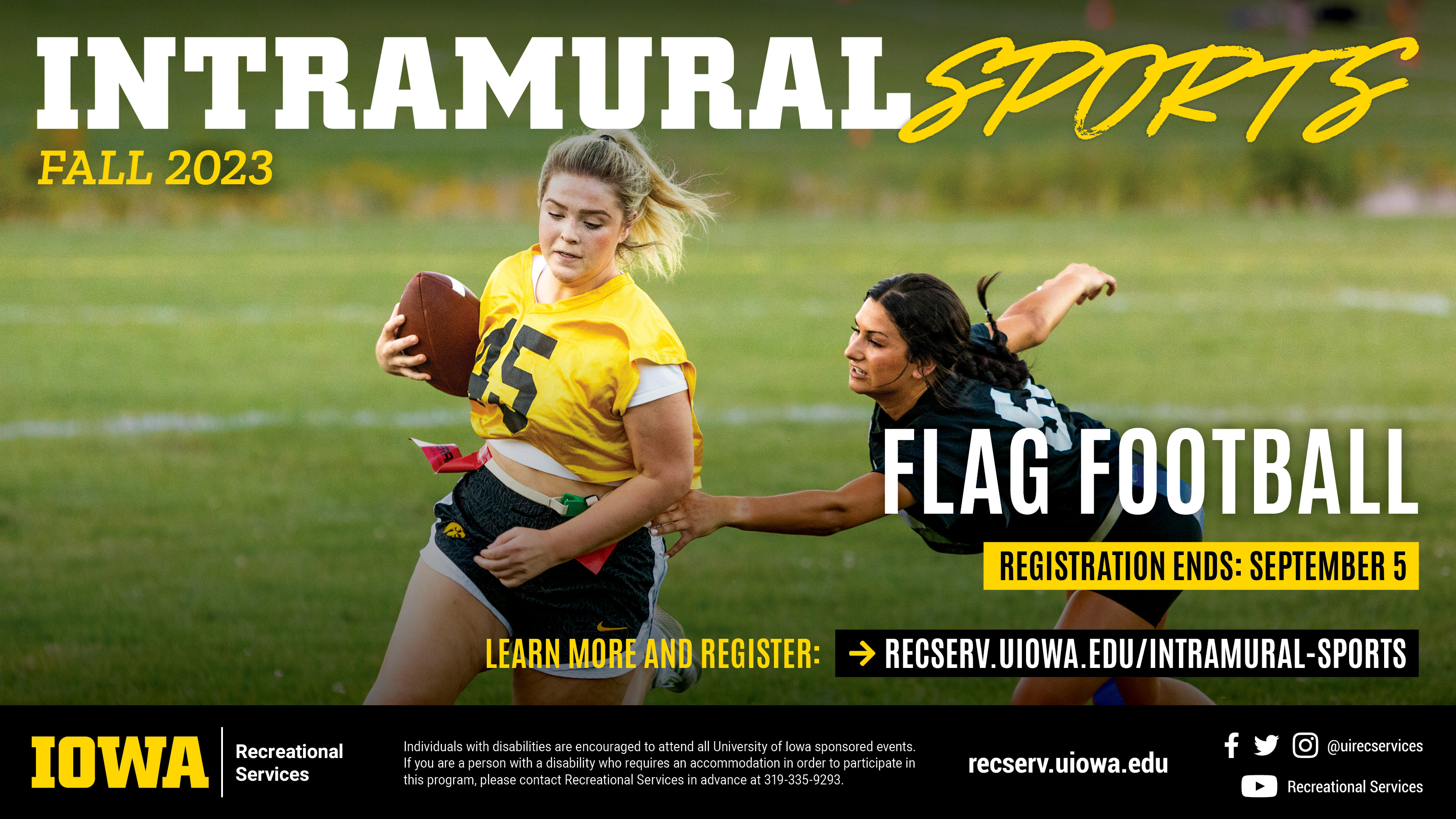 Flag footbal register by september 5