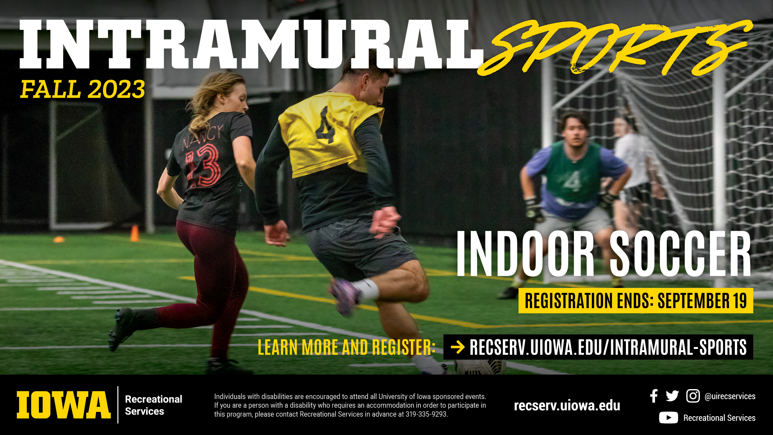 Indoor soccer register by september 19