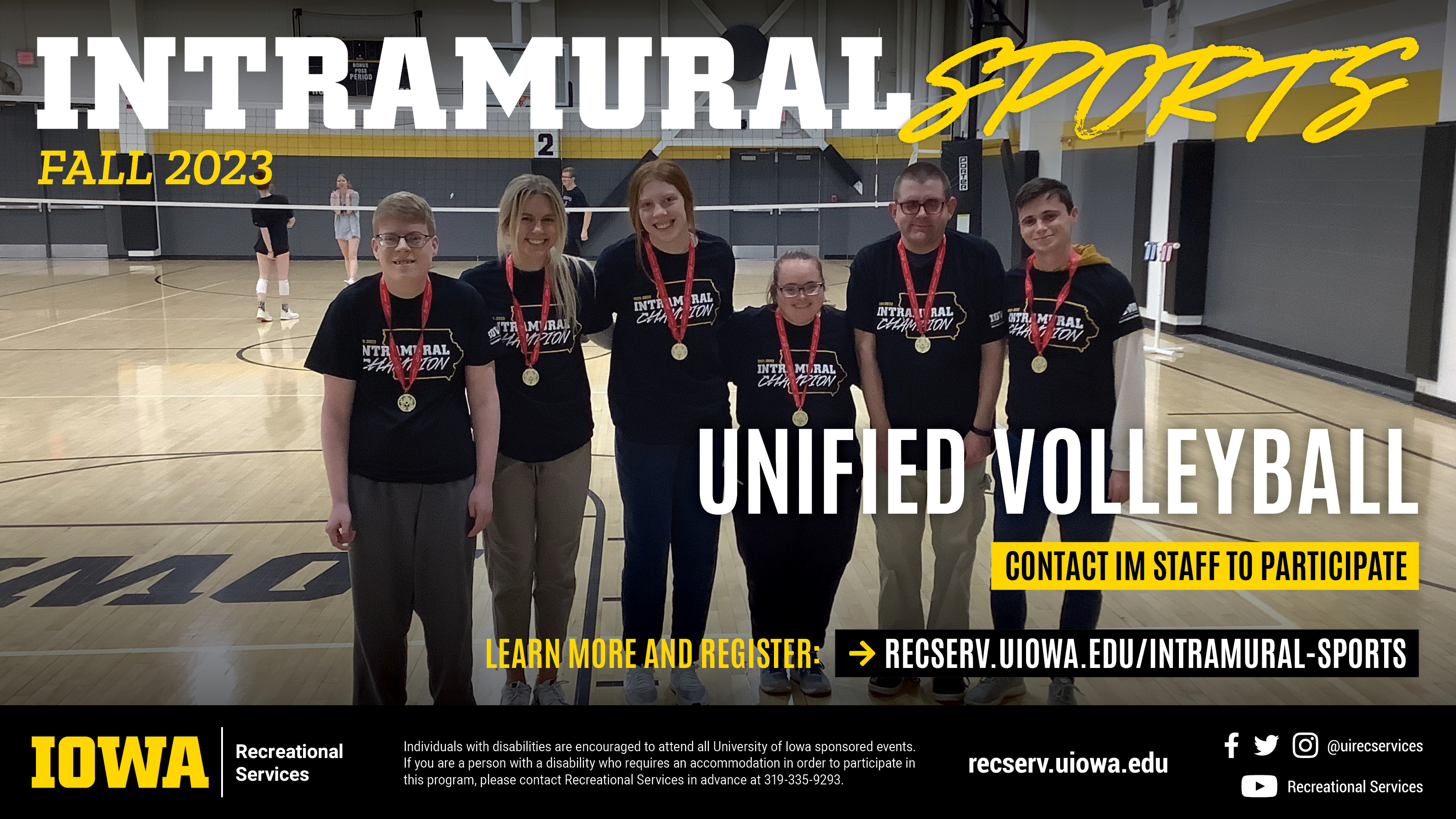 Unified volleyball registration contact IM STAFF