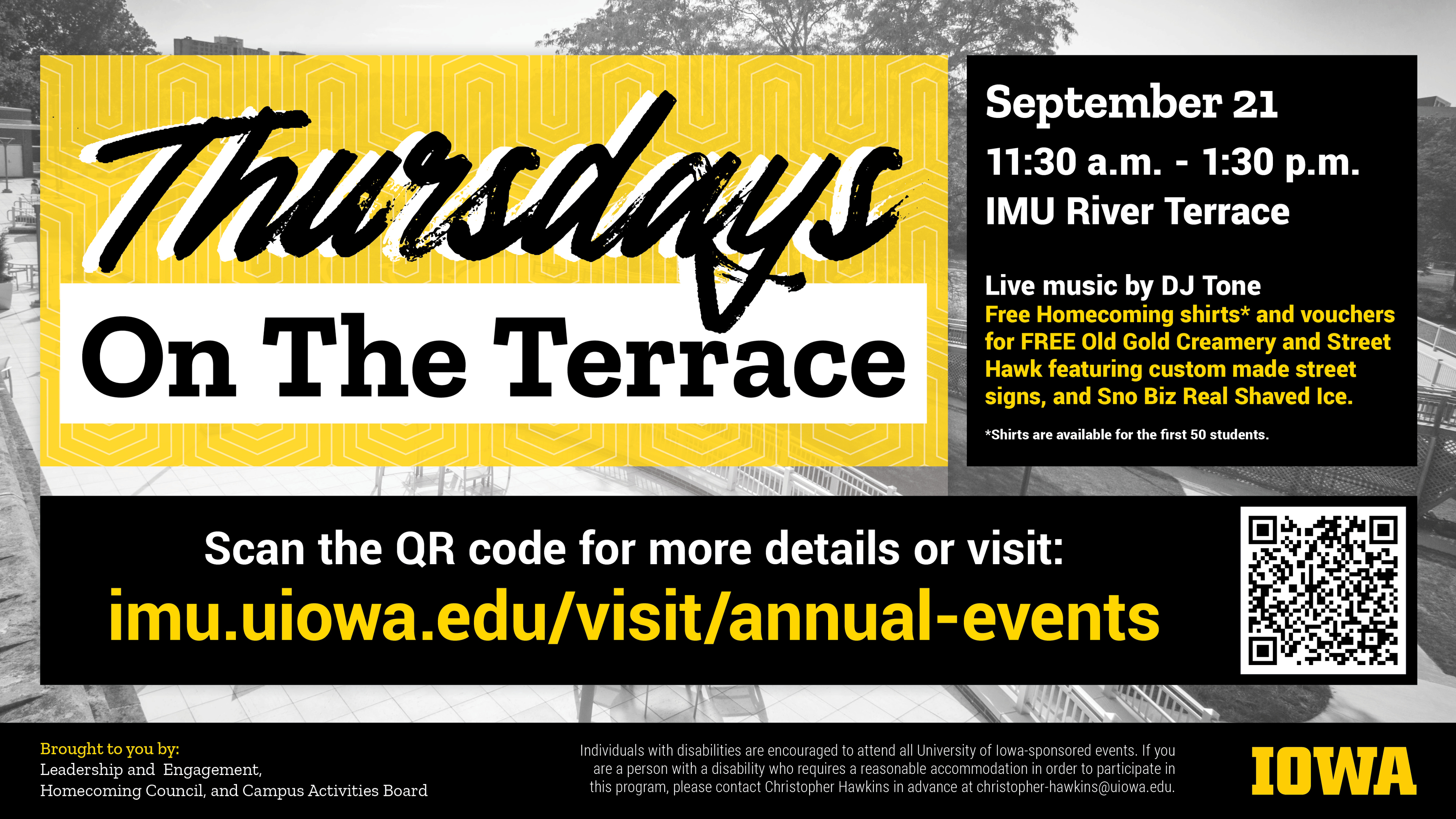 Thursdays on the Terrace: Lunch Edition will be taking place on September 21