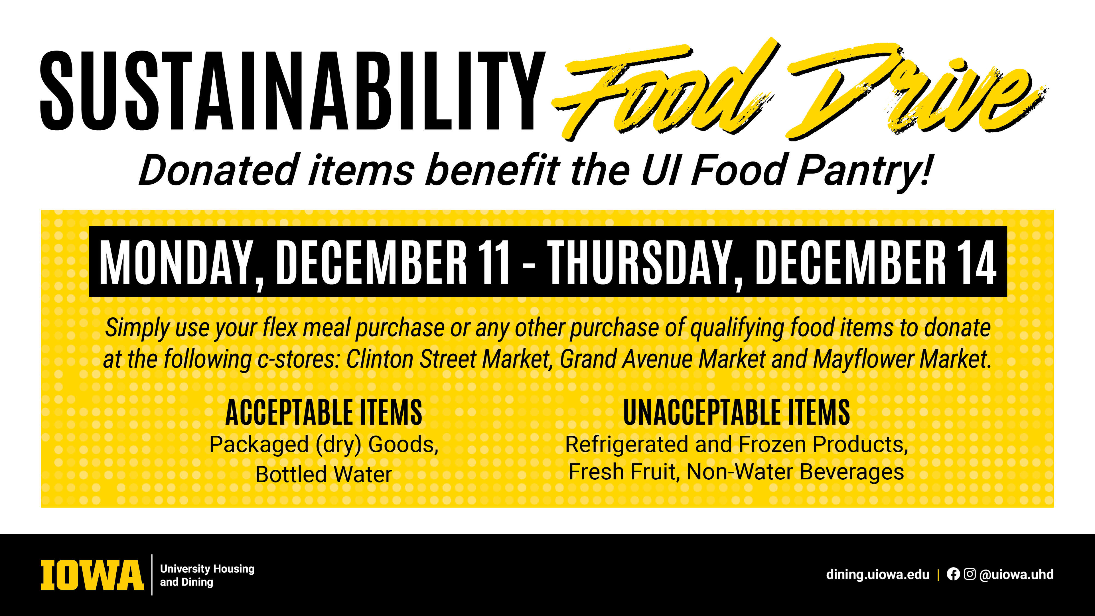 Sustainability Food Drive 12.11-14.2023