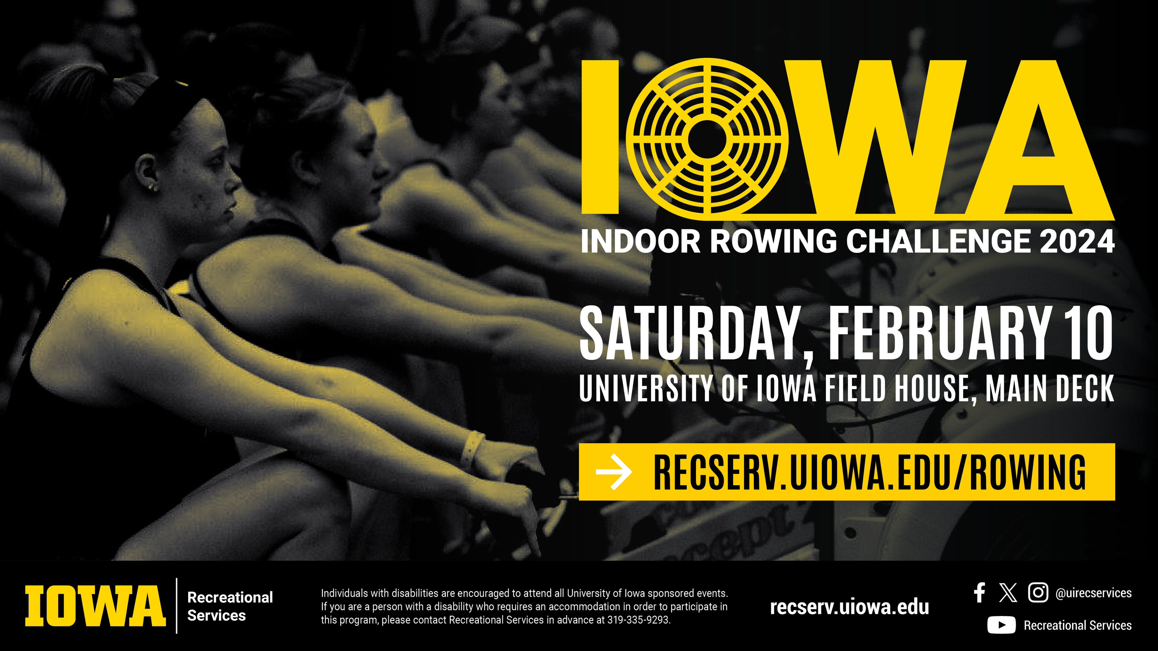 Indoor Rowing Challenge, Saturday, February 10