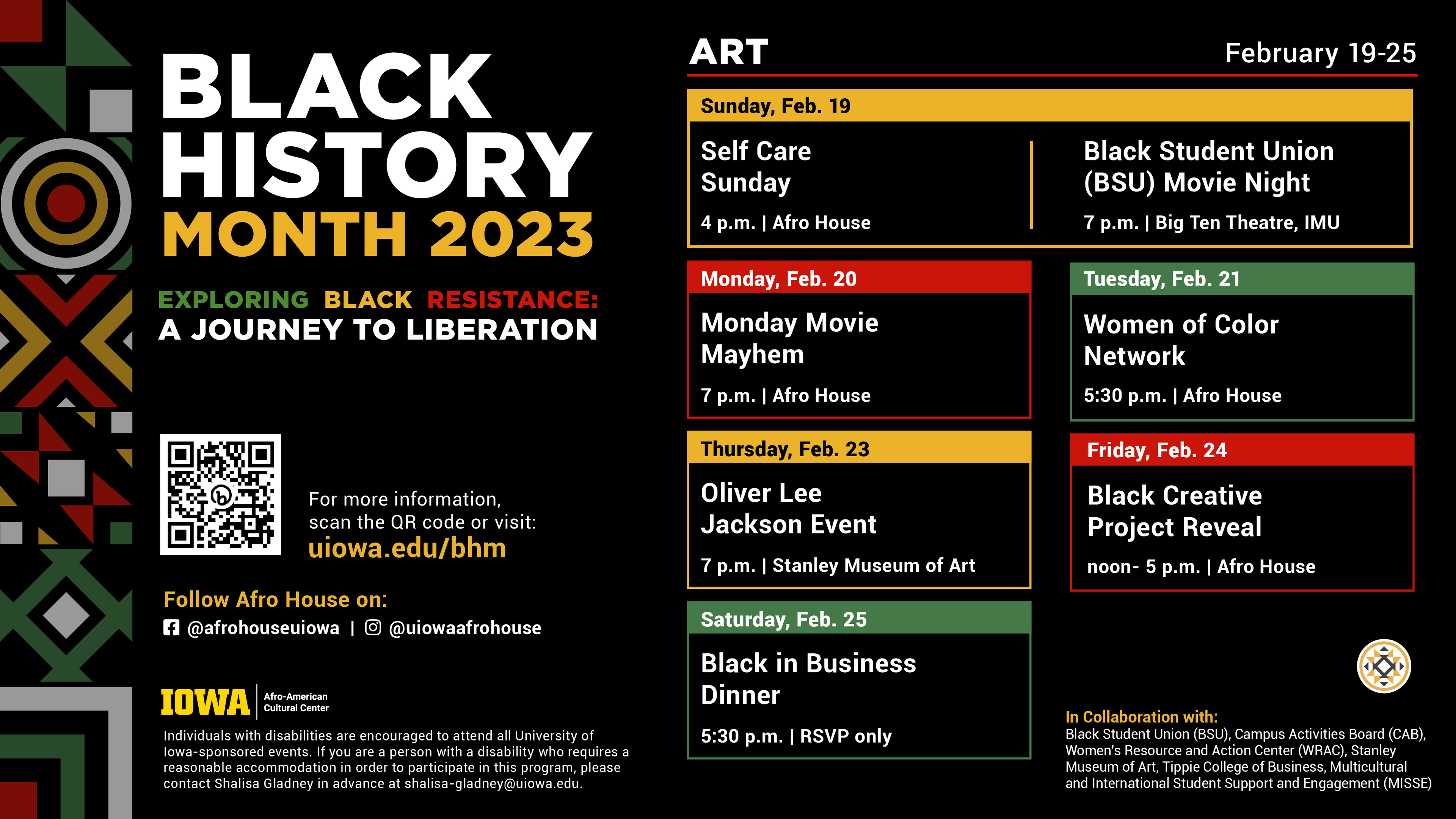 Black History Month 2023 Schedule uiowa.edu/bhm