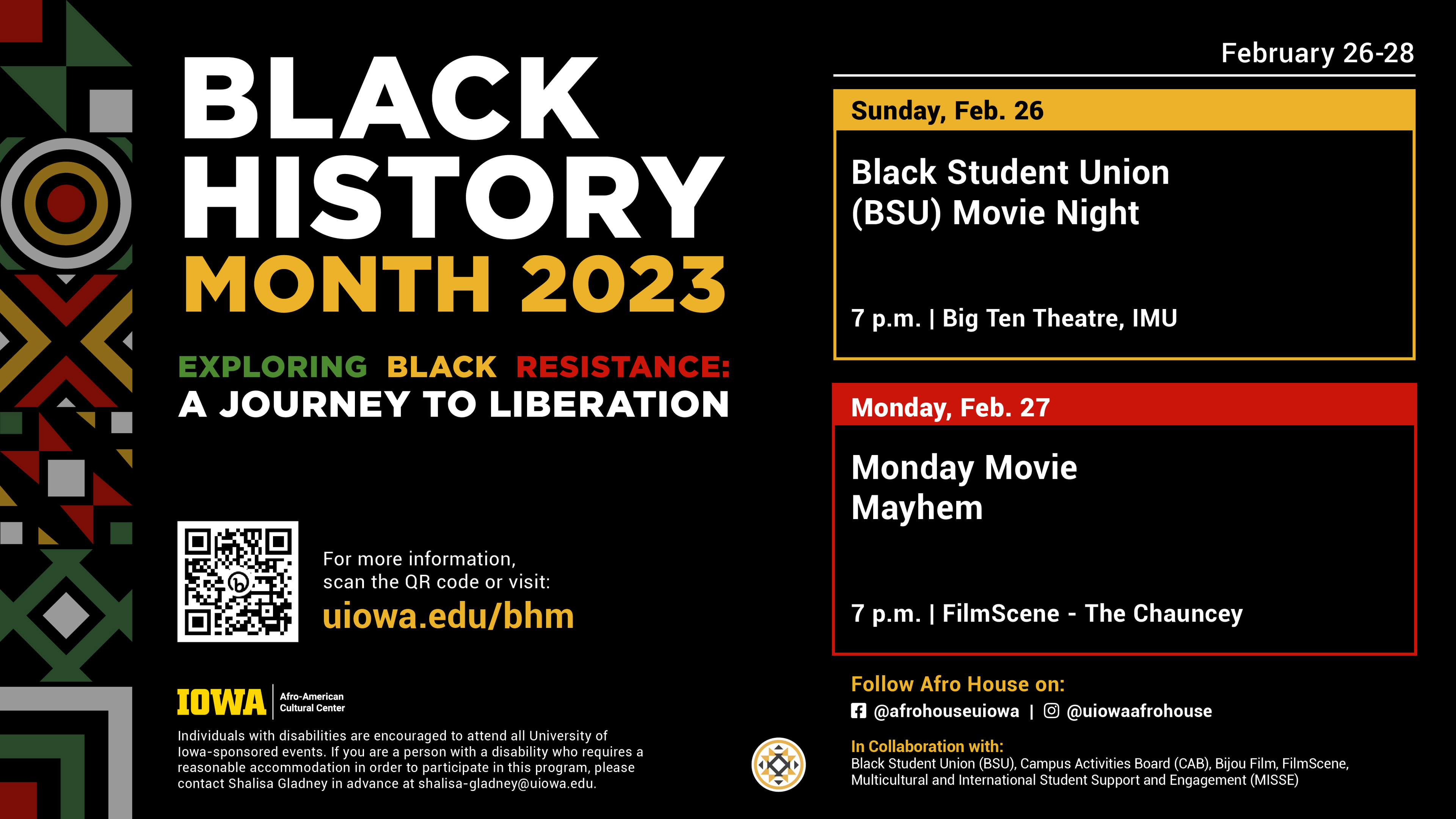 Black History Month 2023 Schedule uiowa.edu/bhm