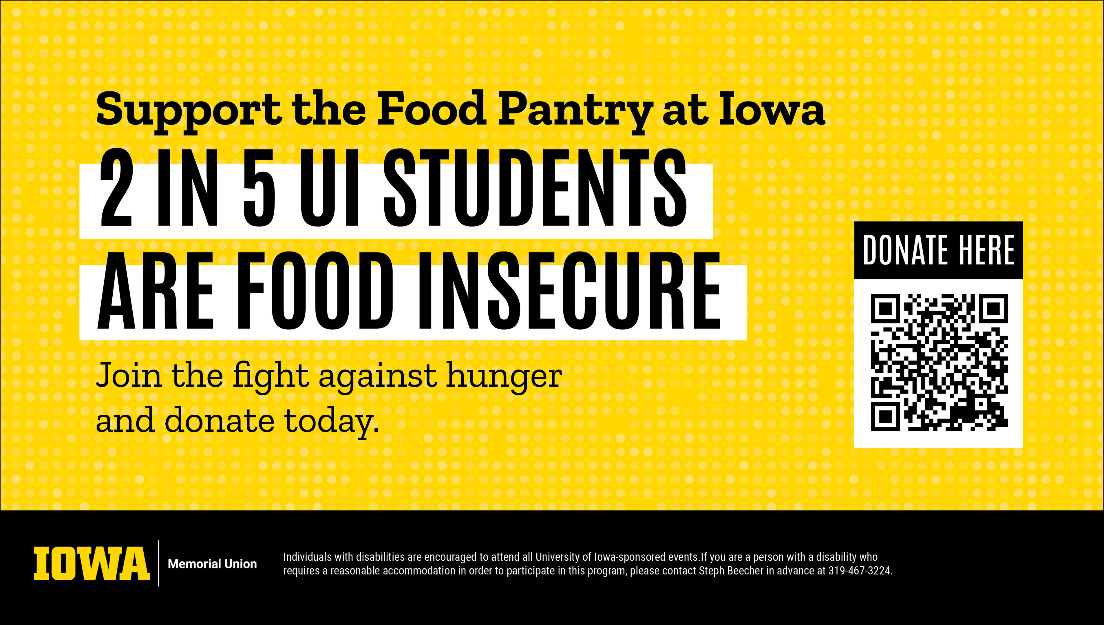 2 in 5 UI students are food insecure. Join the fight against hunger,