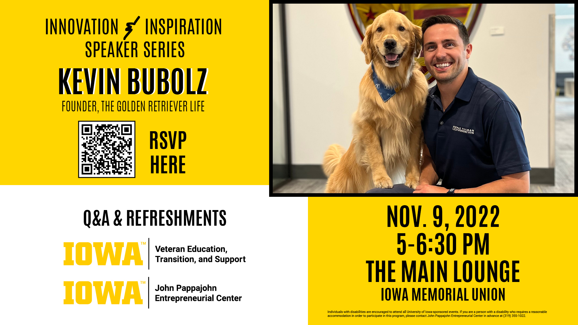 Kevin Bubolz – Innovation Inspiration Speaker Series at JPEC – Nov. 9, 2022. 5pm, IMU Main Lounge