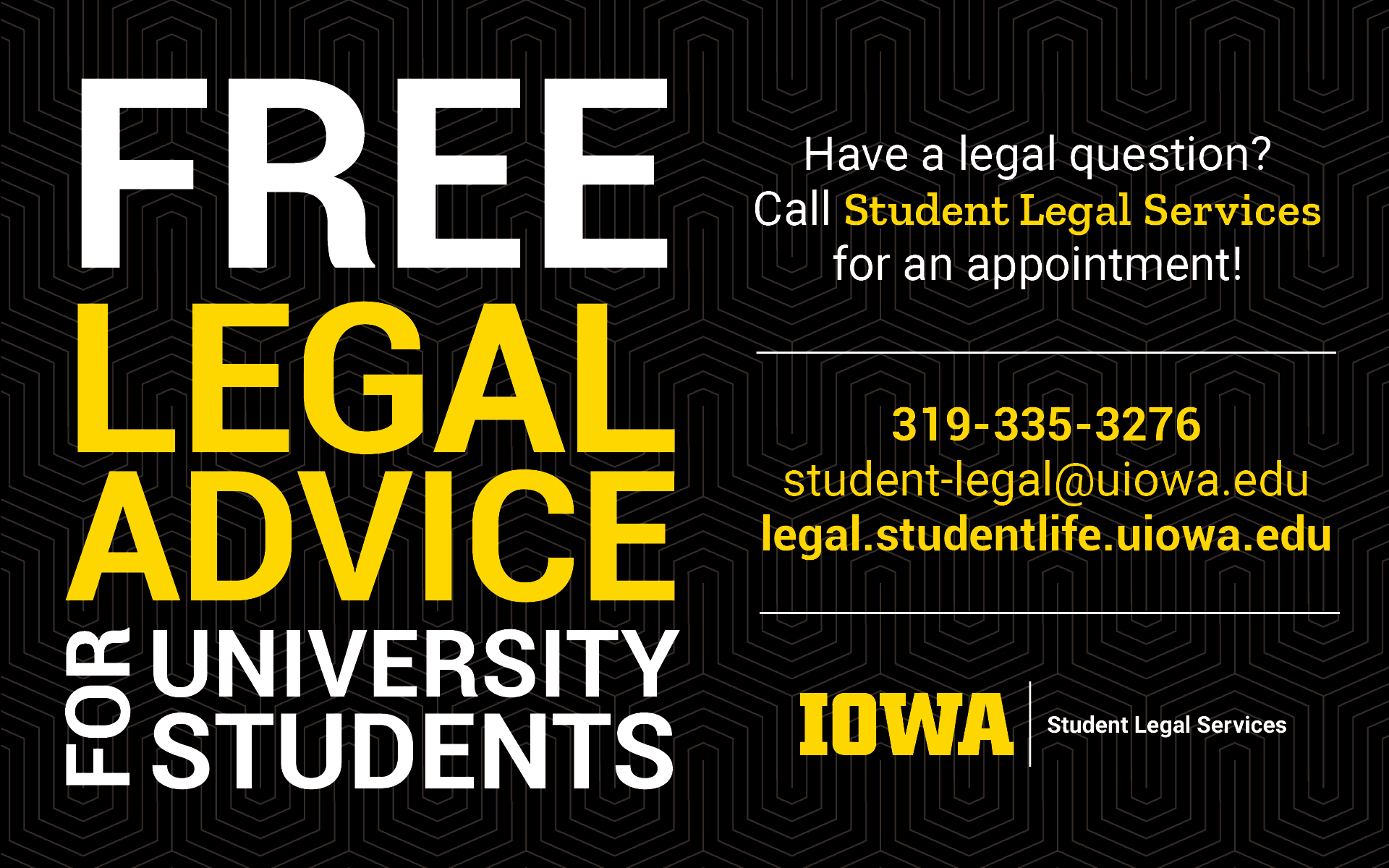 Free Legal Advice for University of Iowa students