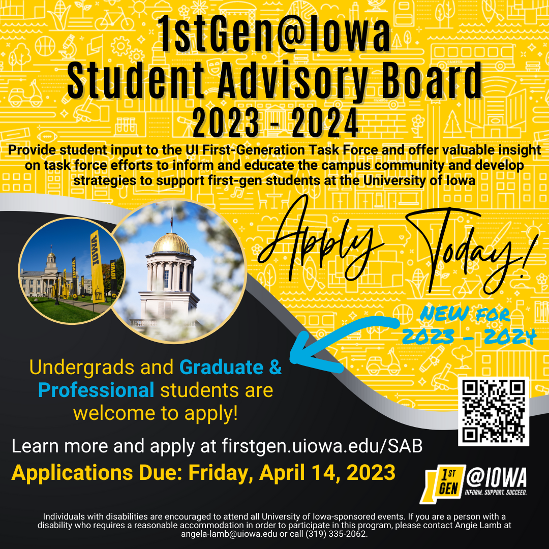 1stGen@Iowa Student Advisory Board 2023-24