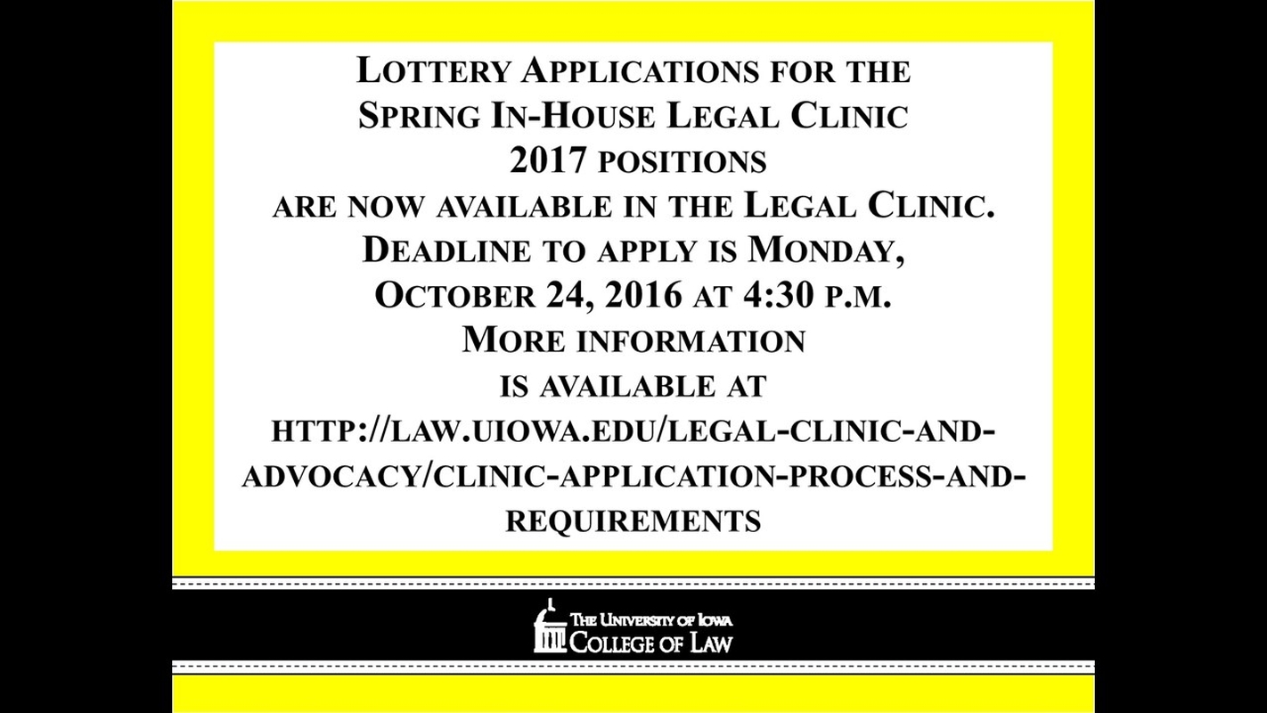 Clinic Lottery Applications now available