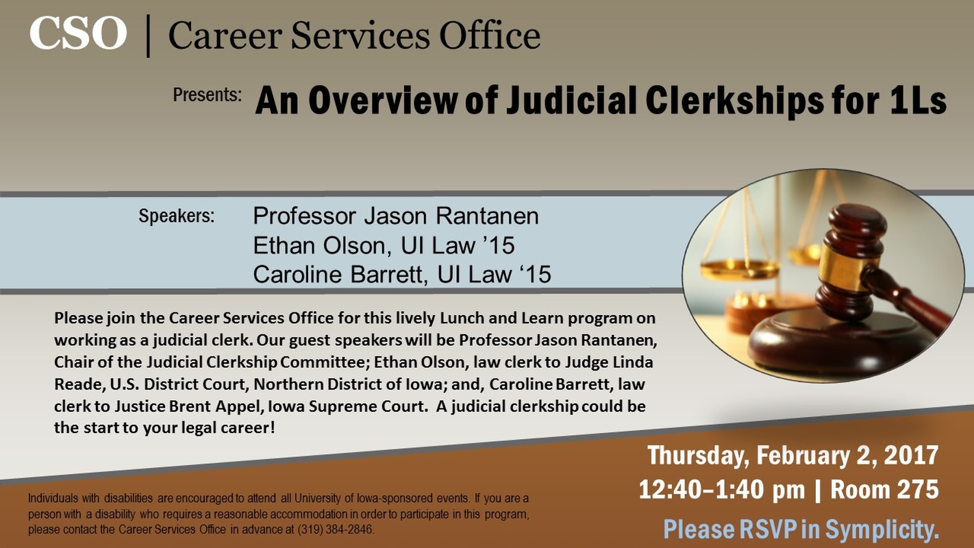 CSO presents: An Overview of Judicial Clerkships for 1Ls