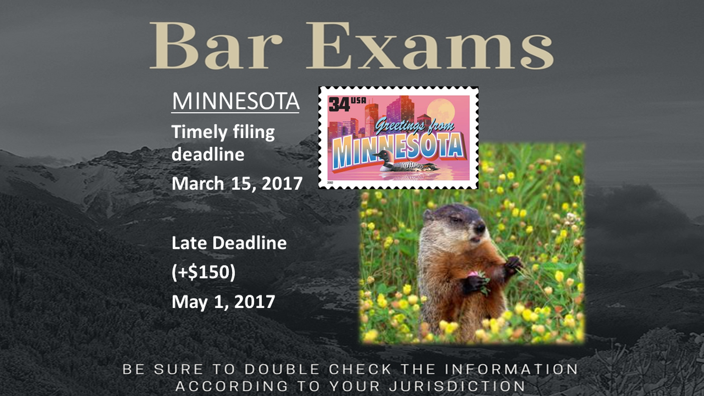 Bar Exam Deadline - Minnesota