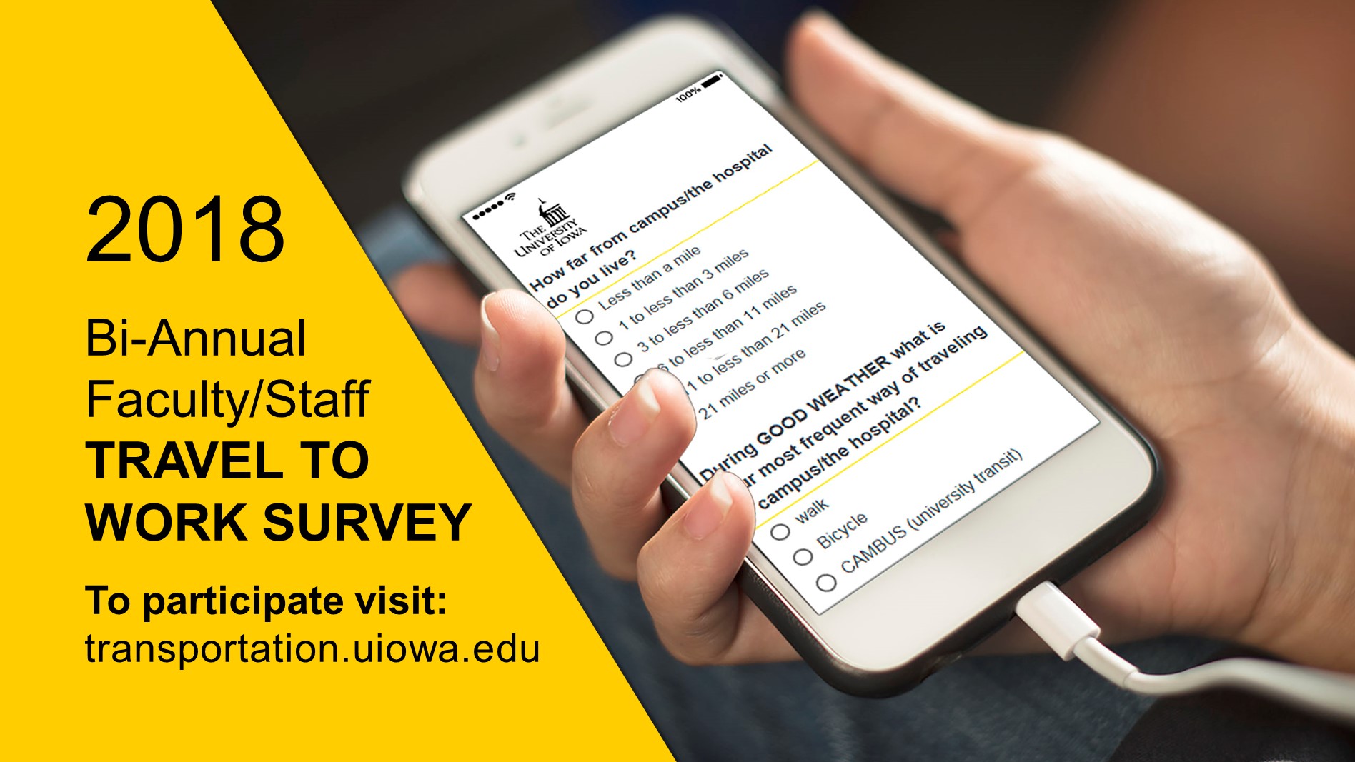 Take the travel to work survey at transportation.uiowa.edu