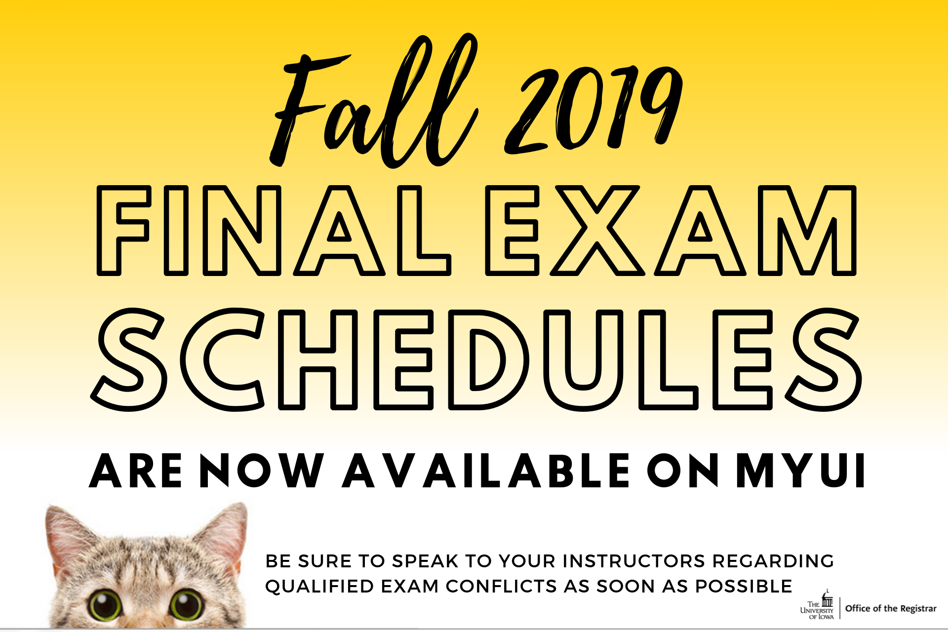 Fall 2019 Final Schedules