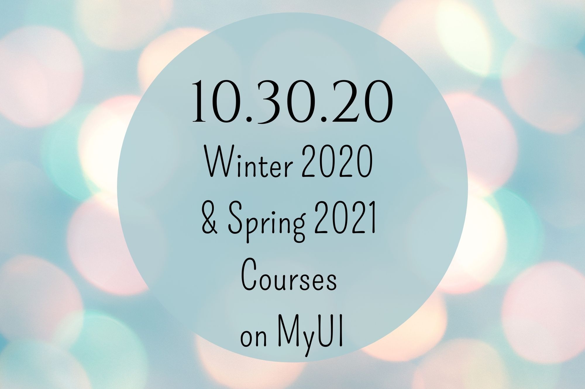 Winter Spring courses on MyUI