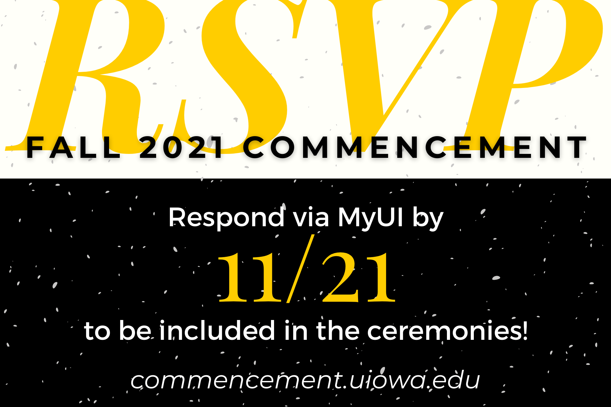 RSVP for Fall 2021 Commencement by 11/21/2021