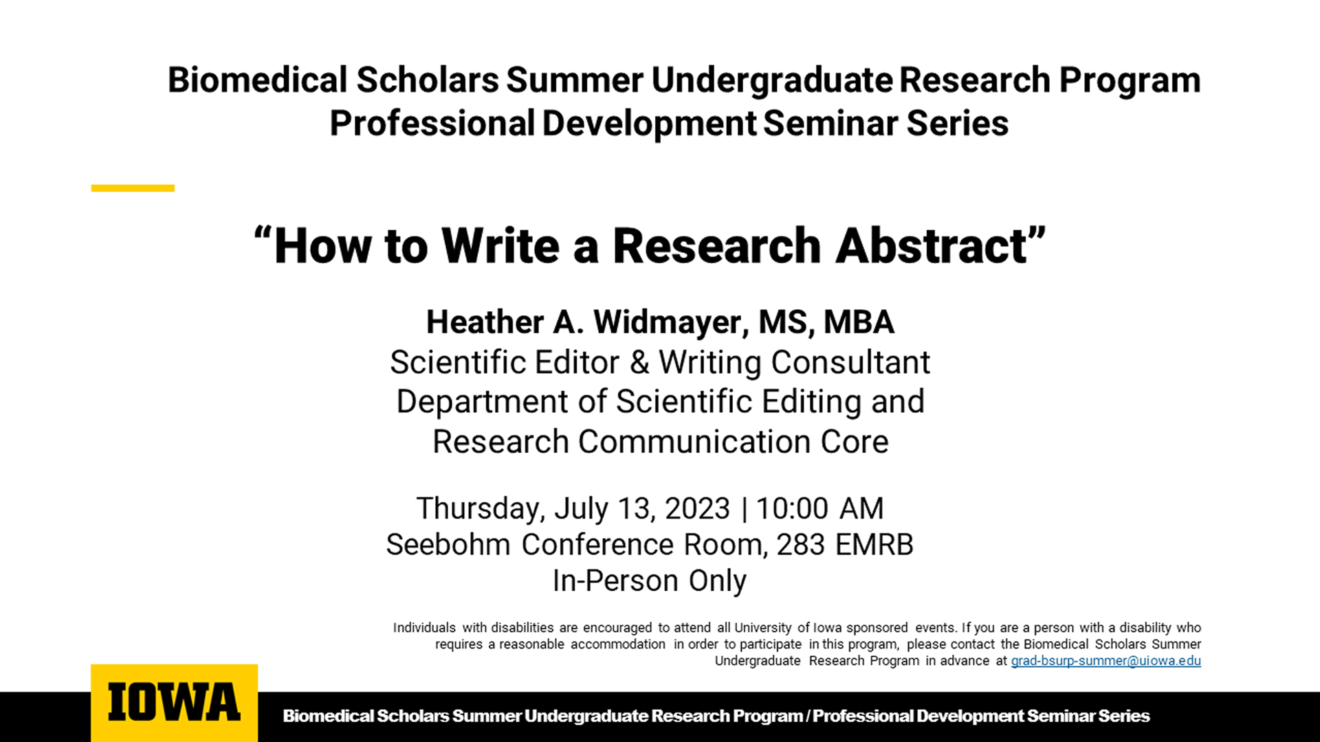   How to write a research abstract - 7.13.23  at 10 am