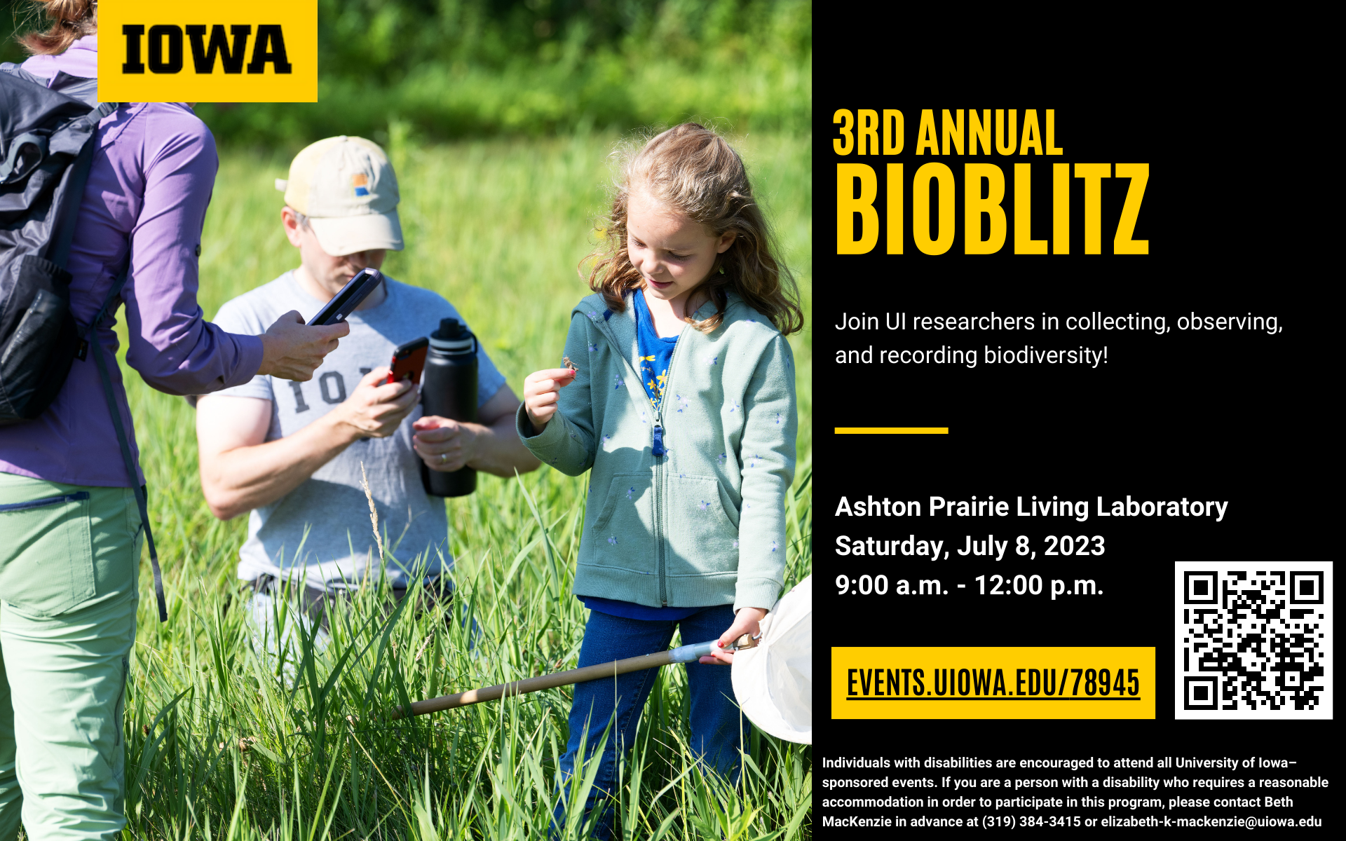 3rd Annual BioBlitz at the Ashton Prairie Living Laboratory on Saturday, July 8 from 9am-12pm
