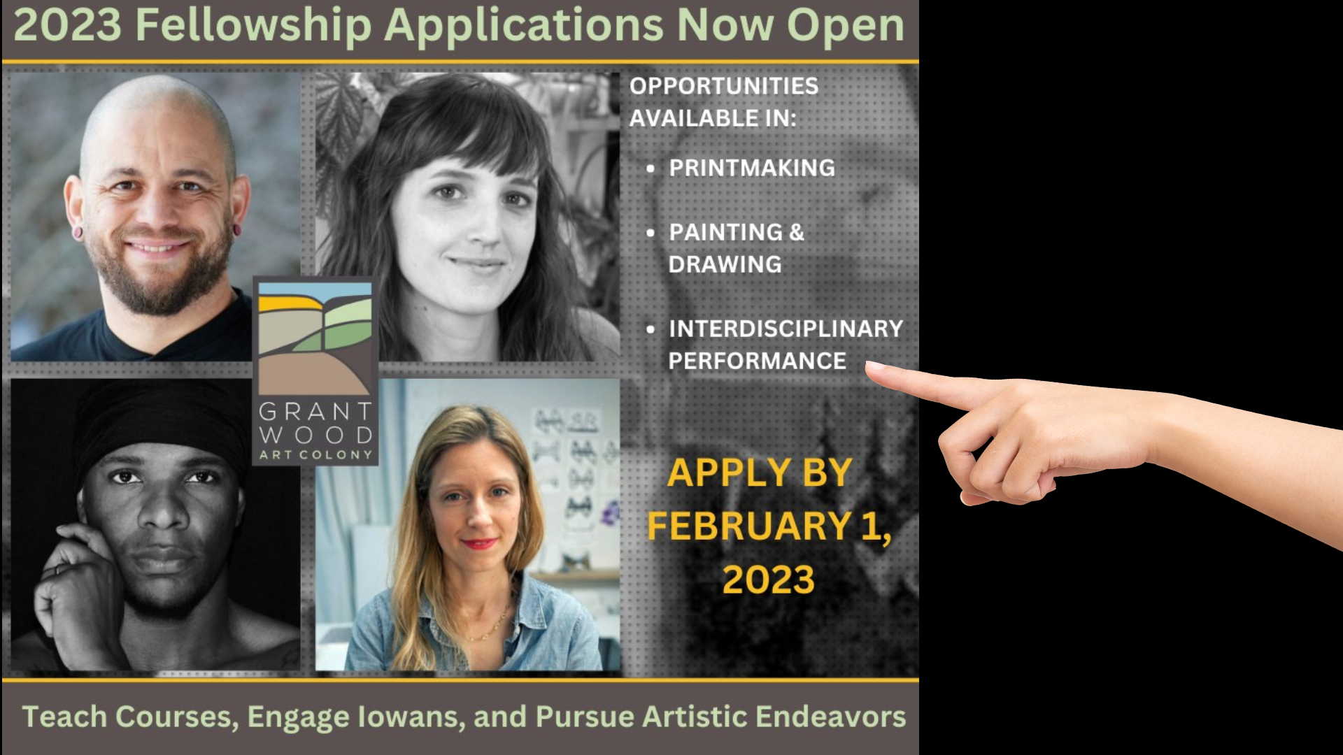 Grant Wood Fellowships apply by Feb 1