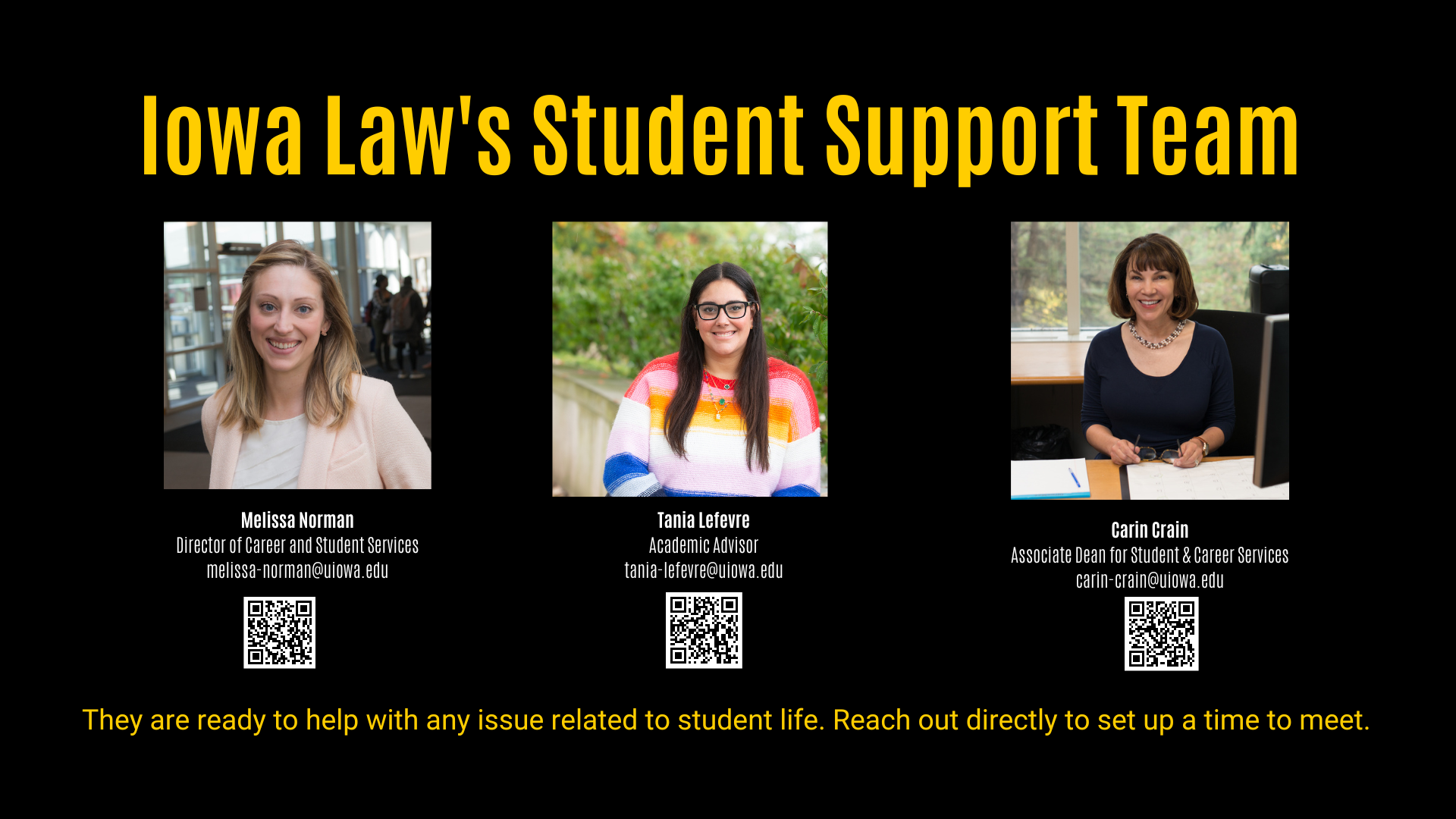 Iowa Law's Student Support Team