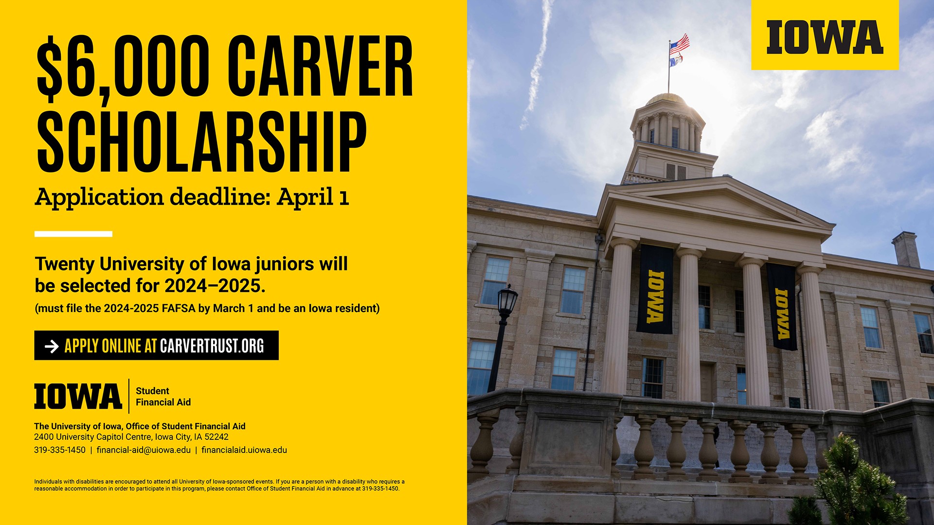 $6,000 Carver Scholarship