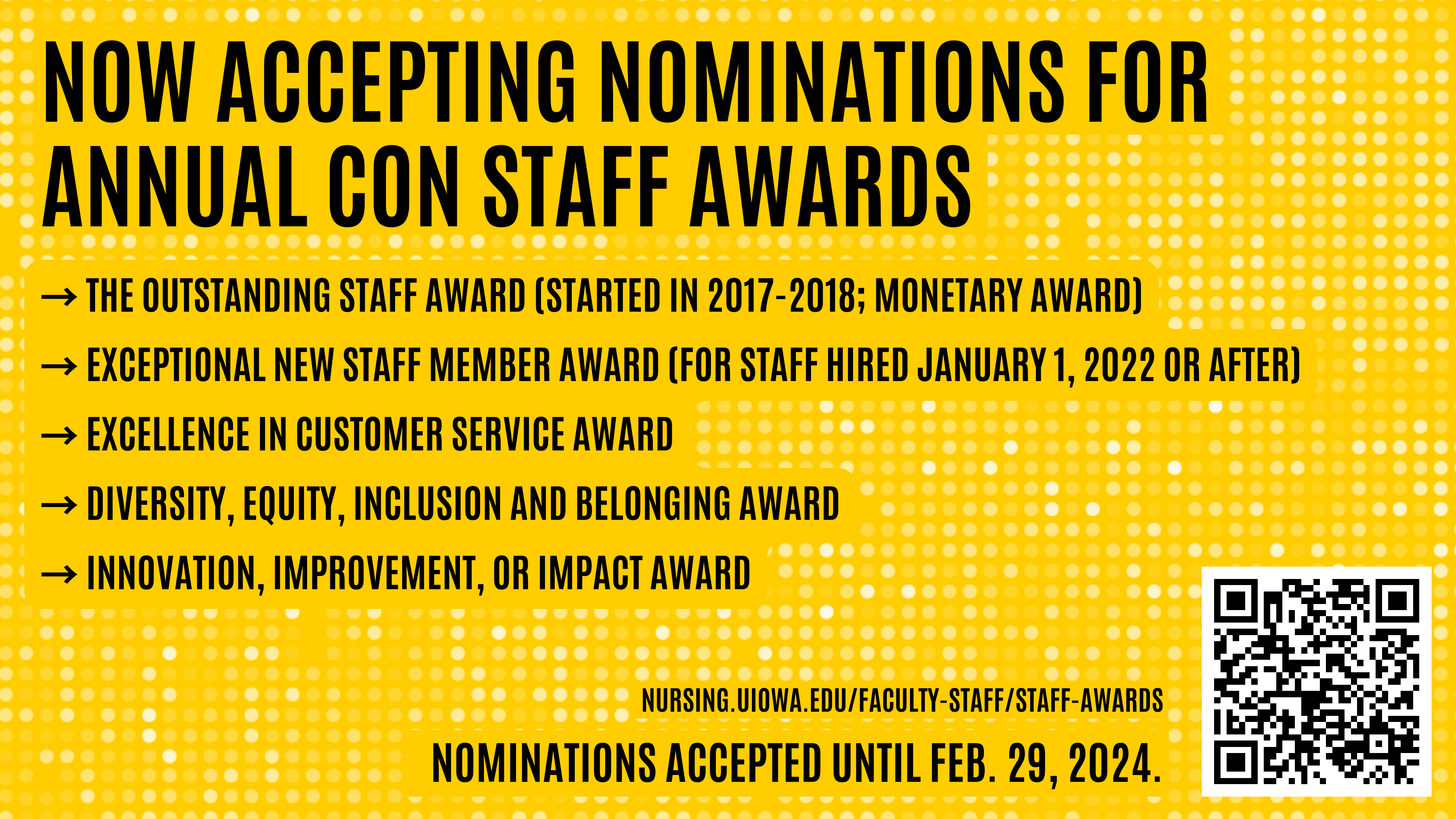 Nominations for Staff Awards