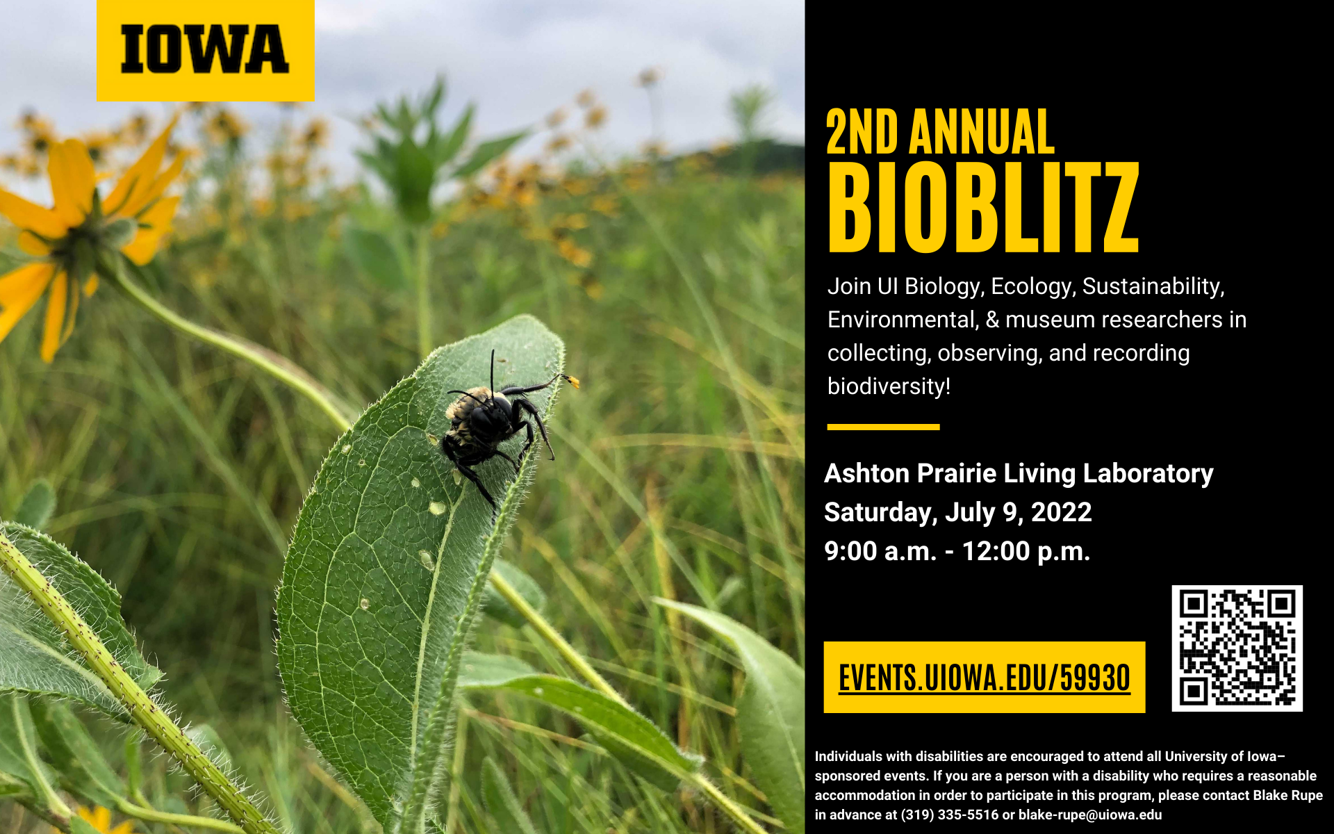 Office of Sustainability and the Environment 2nd Annual BioBlitz at the Ashton Prairie Living Laborary