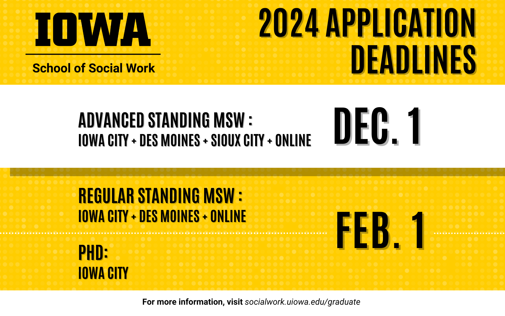 application deadlines msw phd 2024