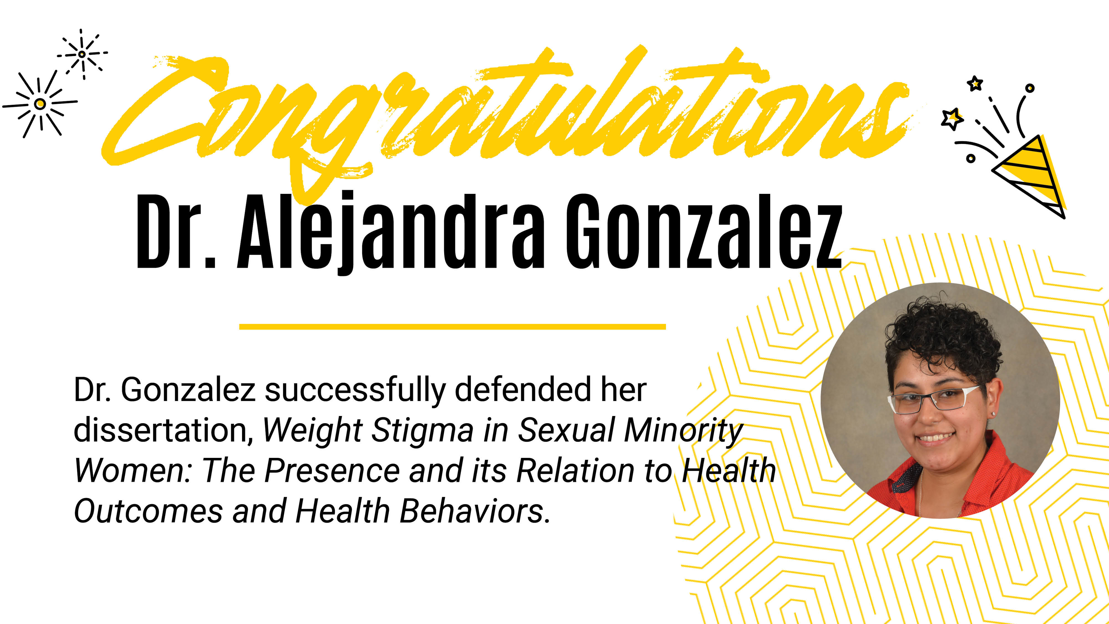 Alejandra Gonzalez successful defense congratulations
