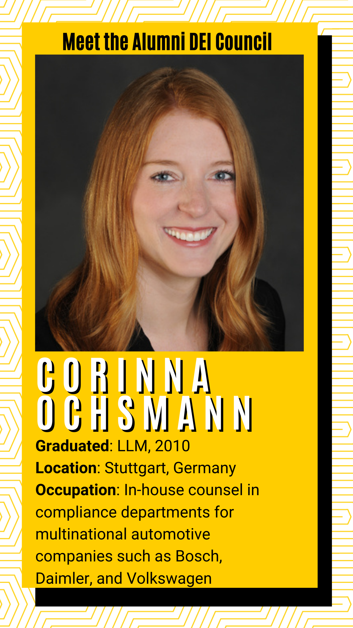 Meet the alumni DEI Council - Corinna Ochsmann