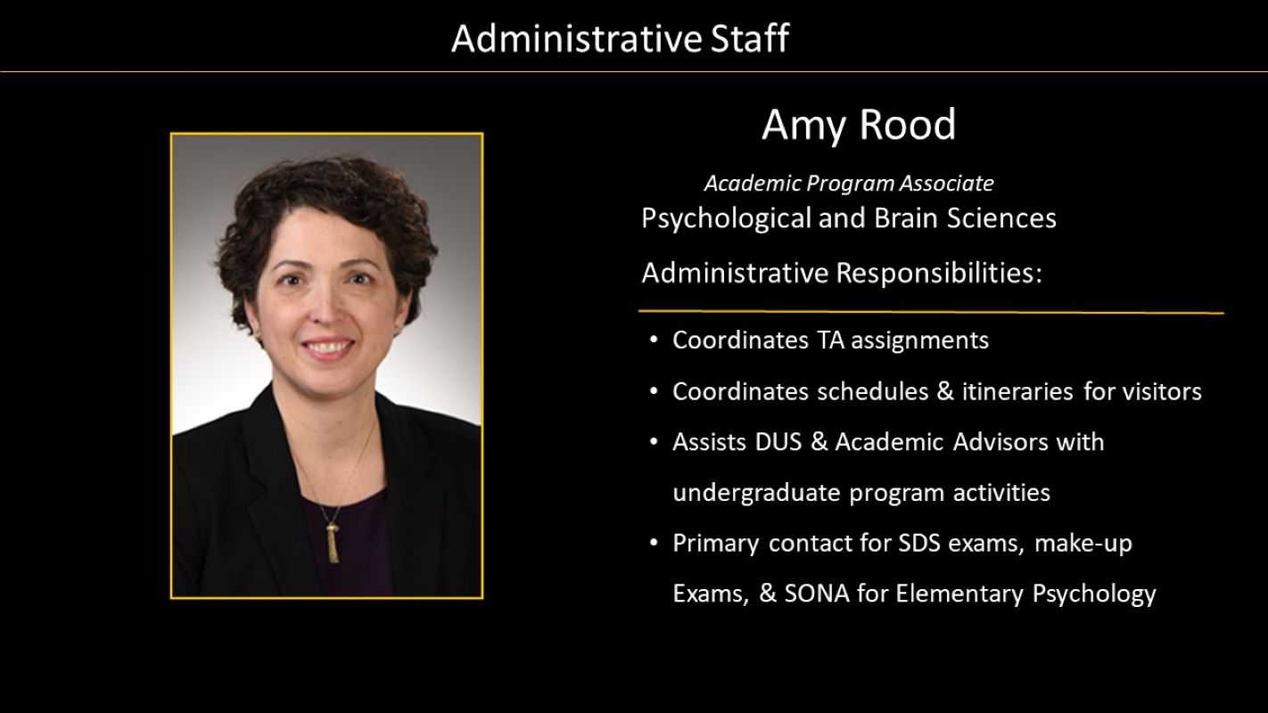 Administrative Staff Amy Rood with photo