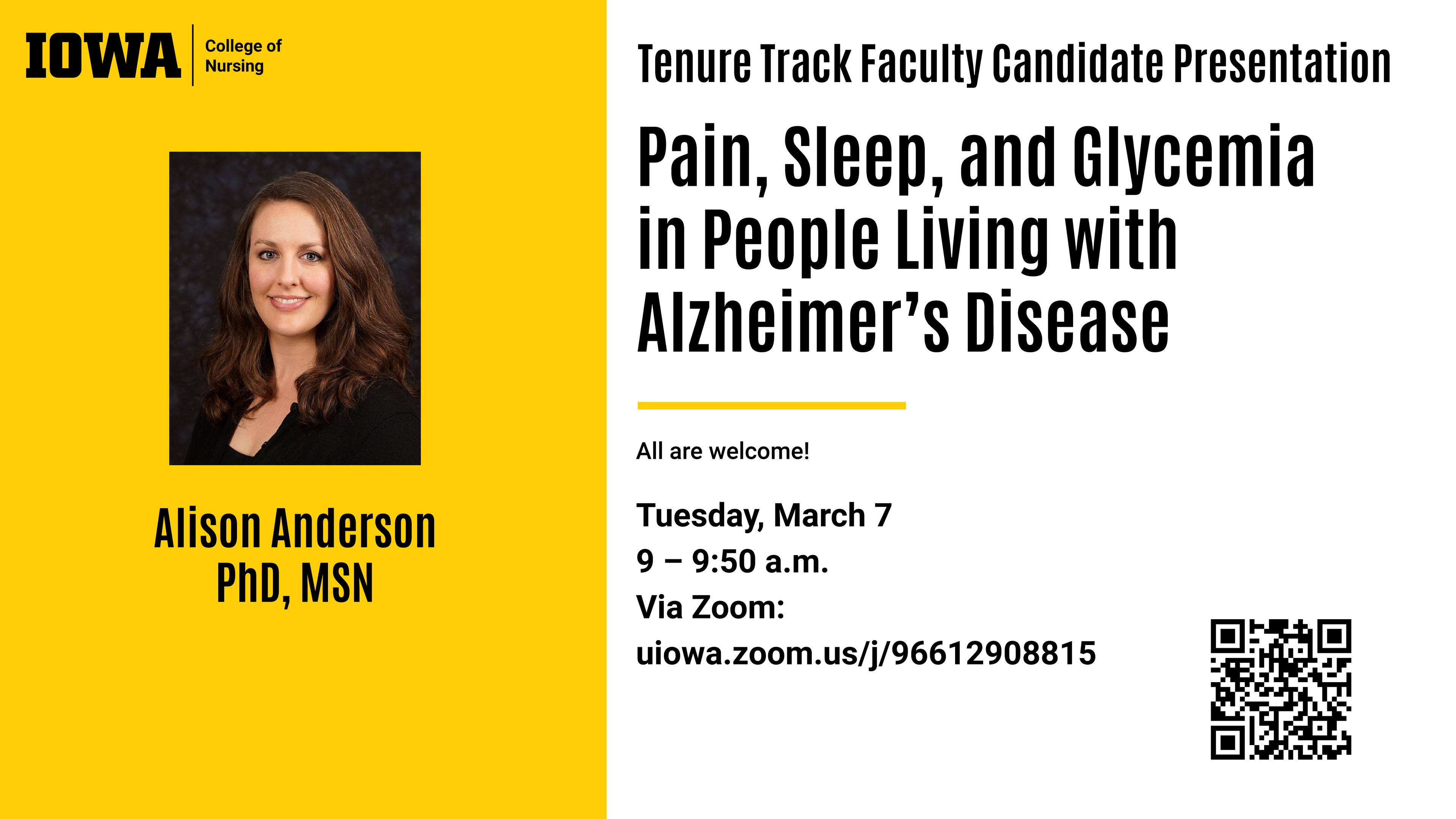 Alison Anderson Tenure Track Faculty Presentation March 7