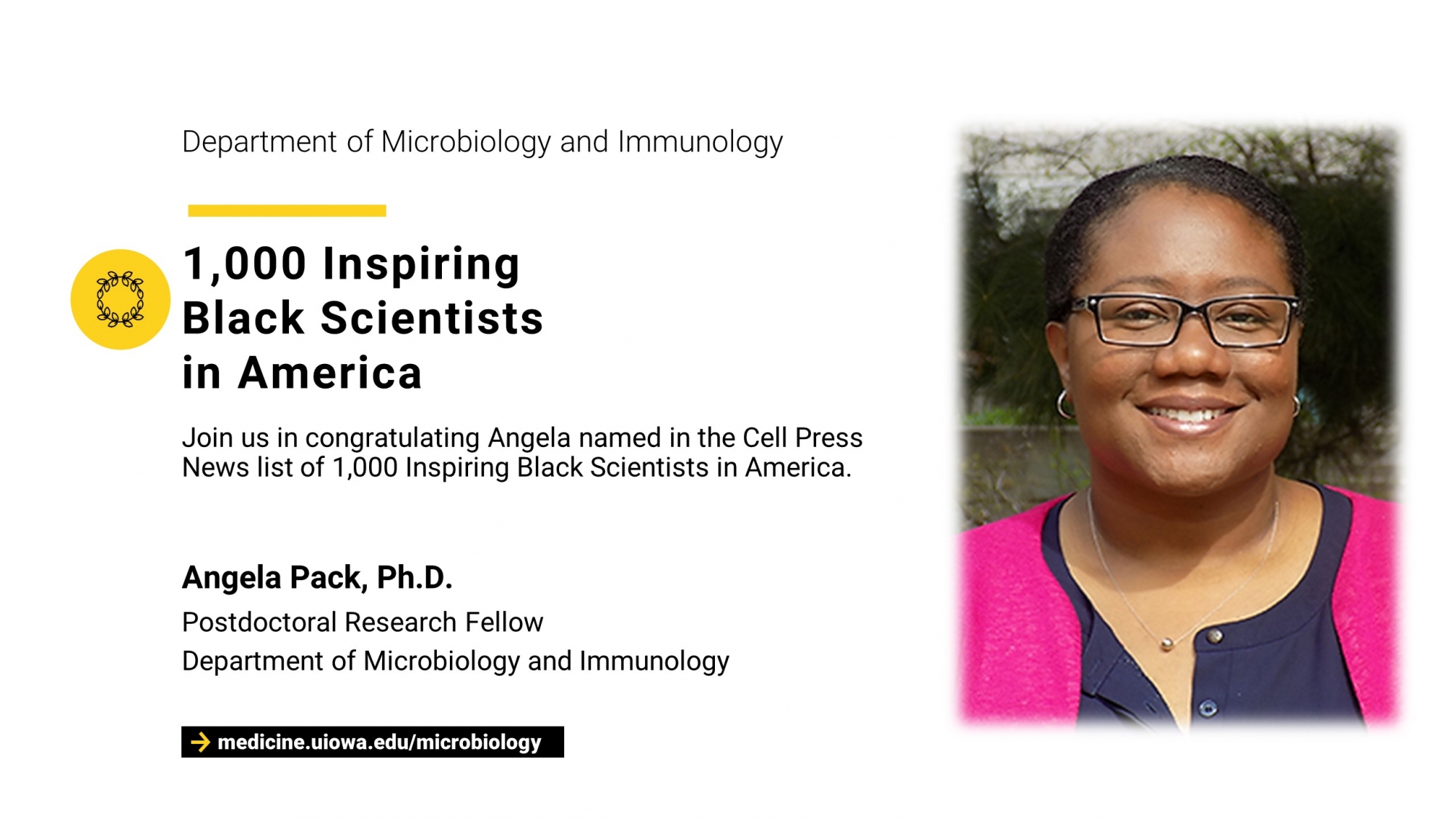 Angela Pack, PhD named 1,000 inspiring Black scientists in America