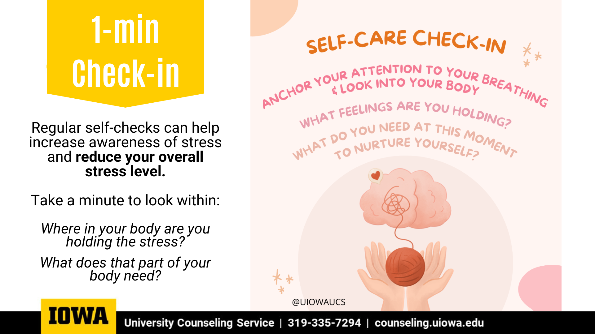 University Counseling Service - Self-Care Check-In