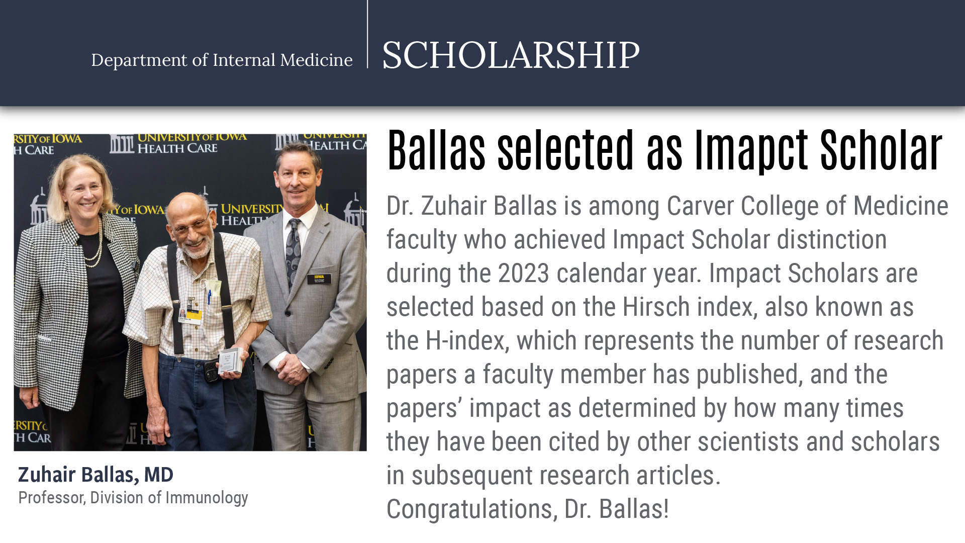 Ballas Impact Scholar