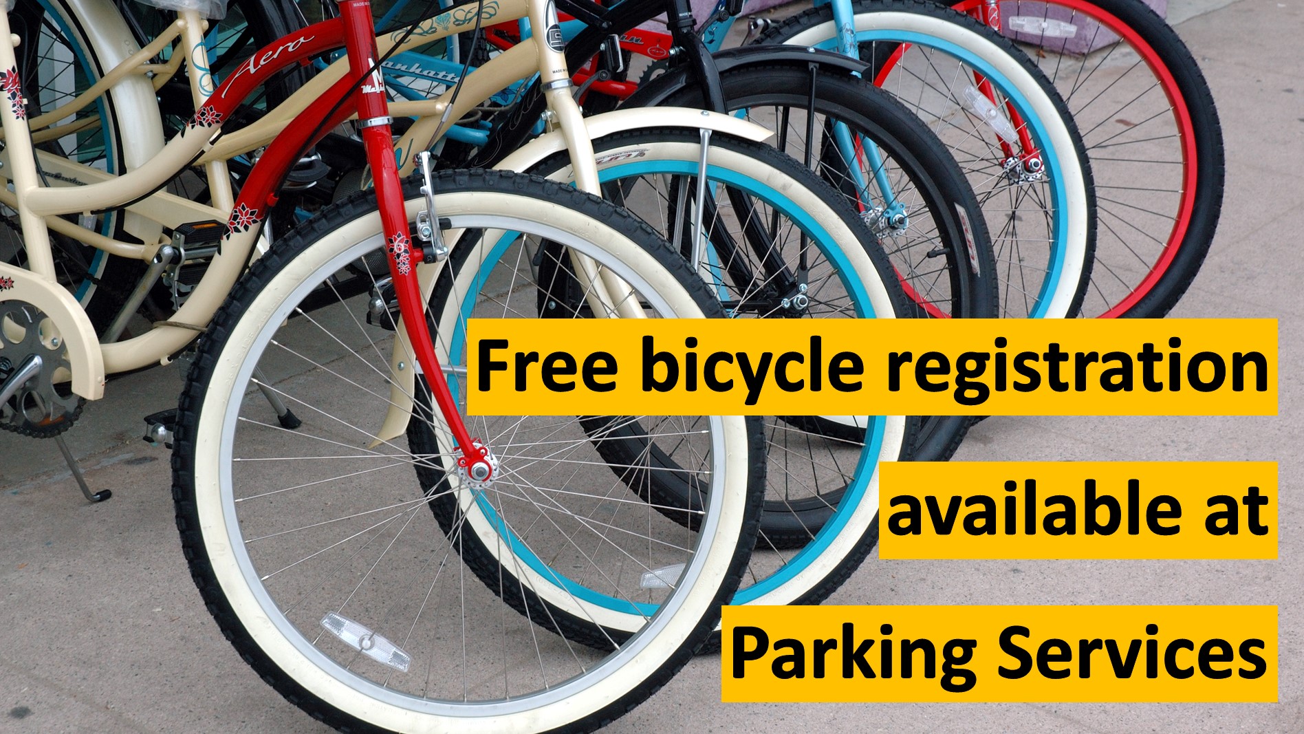 free bicycle registration at Parking Services