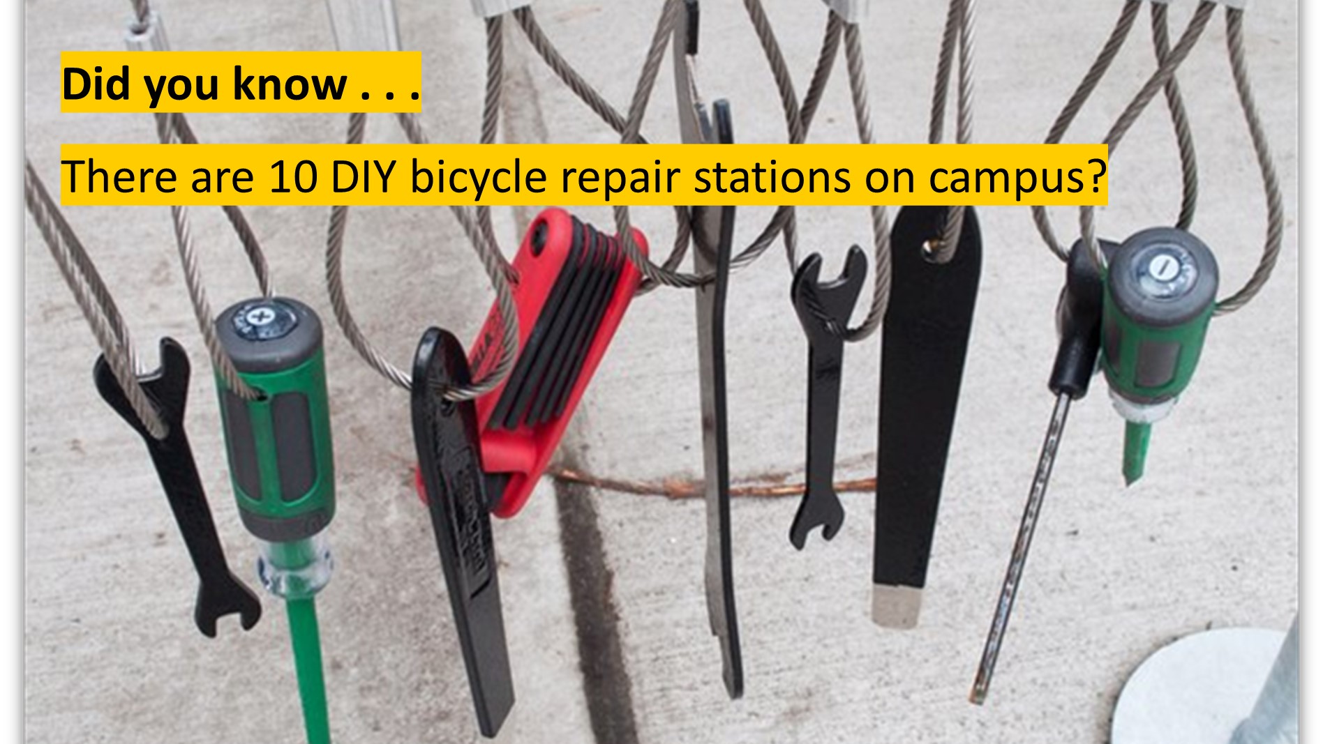 10 bike repair stations on campus