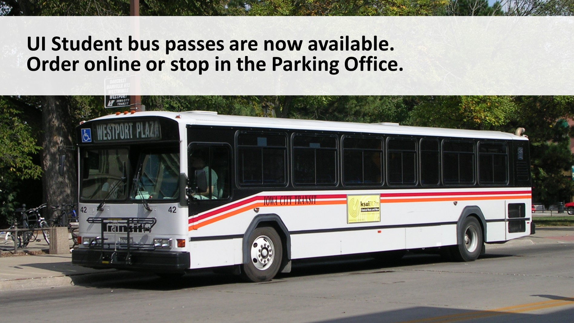 student bus passes available at Parking Services
